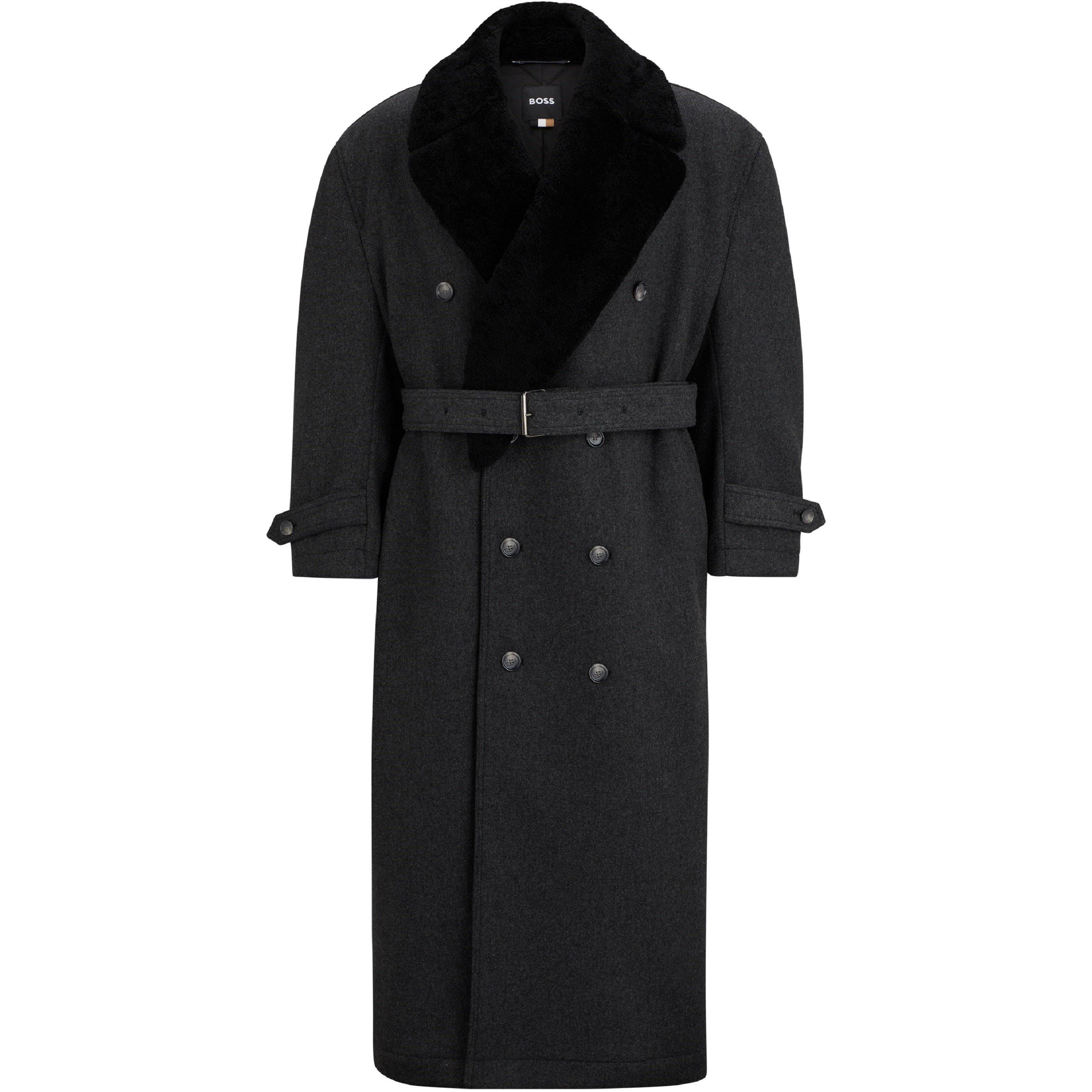 Grey - Boss - Men's Yama Tailored Fit Formal Coat - 1