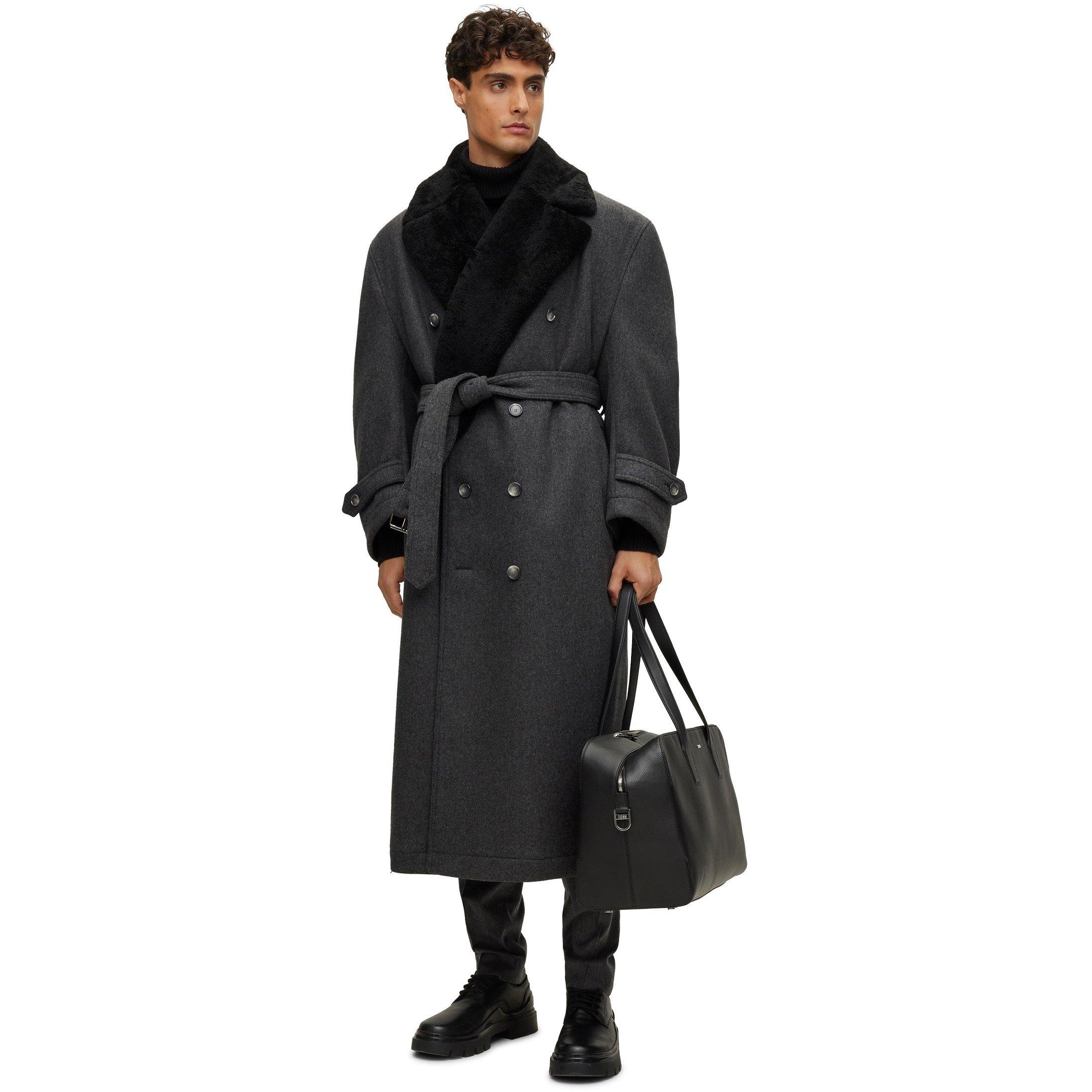 Grey - Boss - Men's Yama Tailored Fit Formal Coat - 4