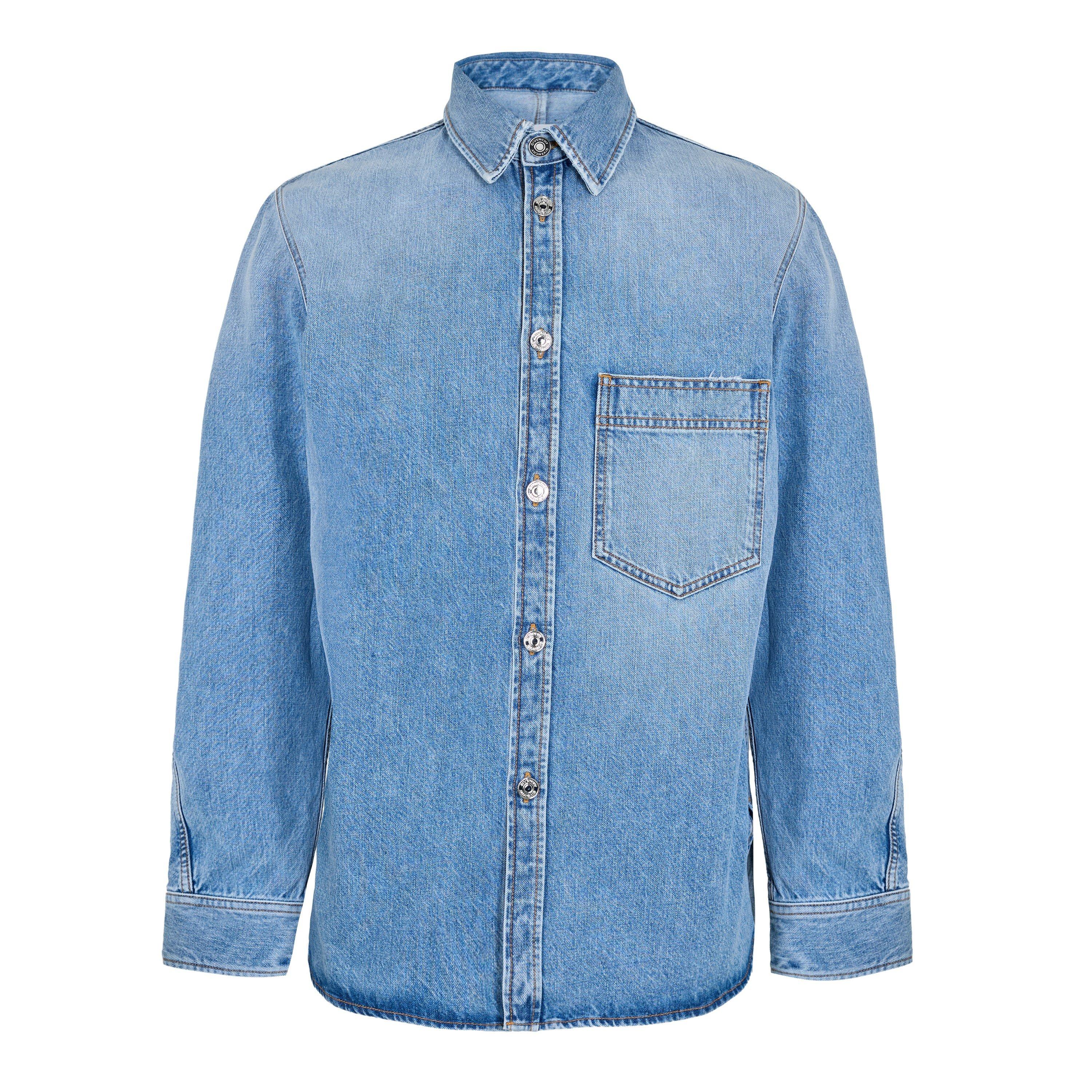 GIVENCHY Men's GIV Denim Overshirt - Light blue - Large