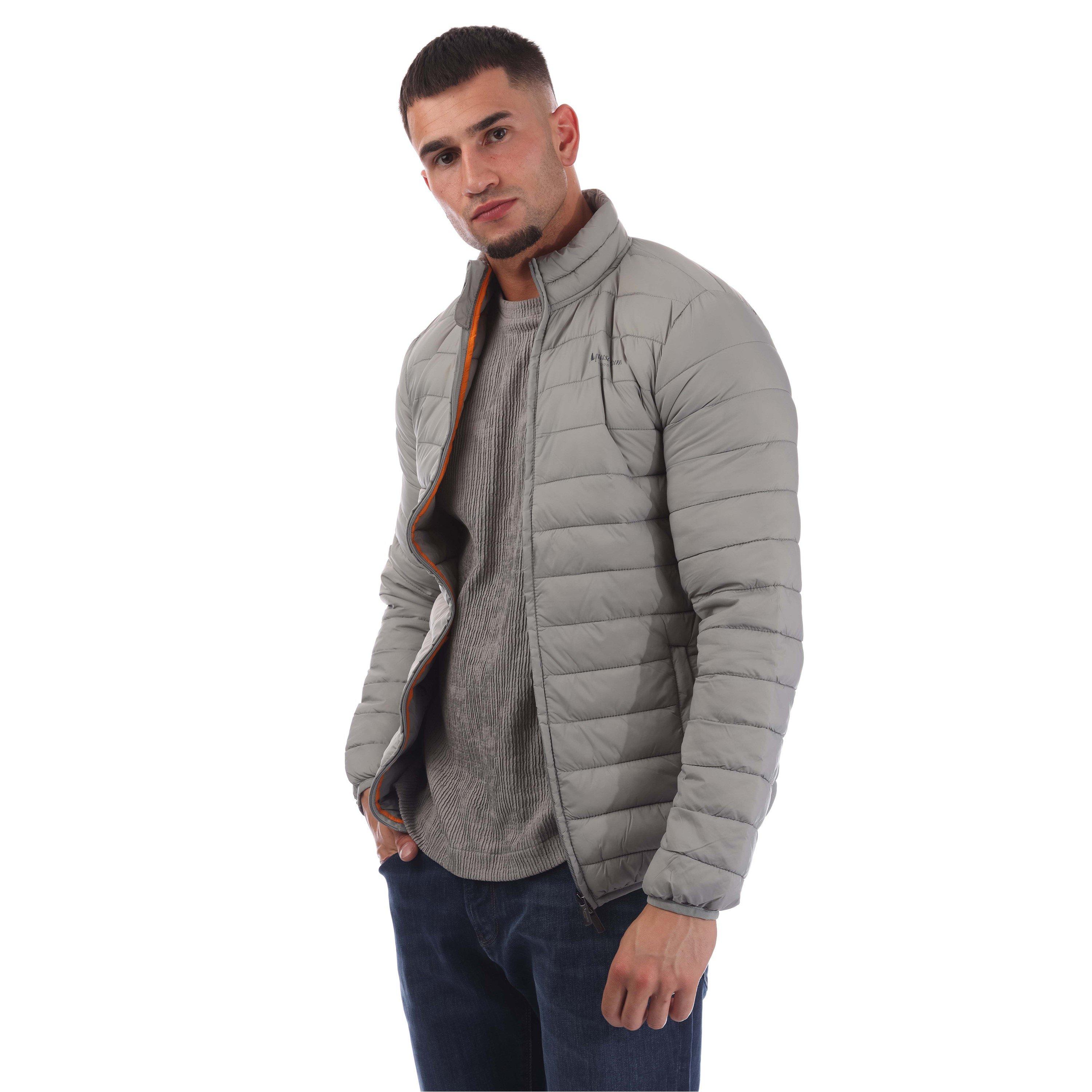 Aquascutum Men's Long Sleeve Medium Puffer Jacket - Grey - 2X Large