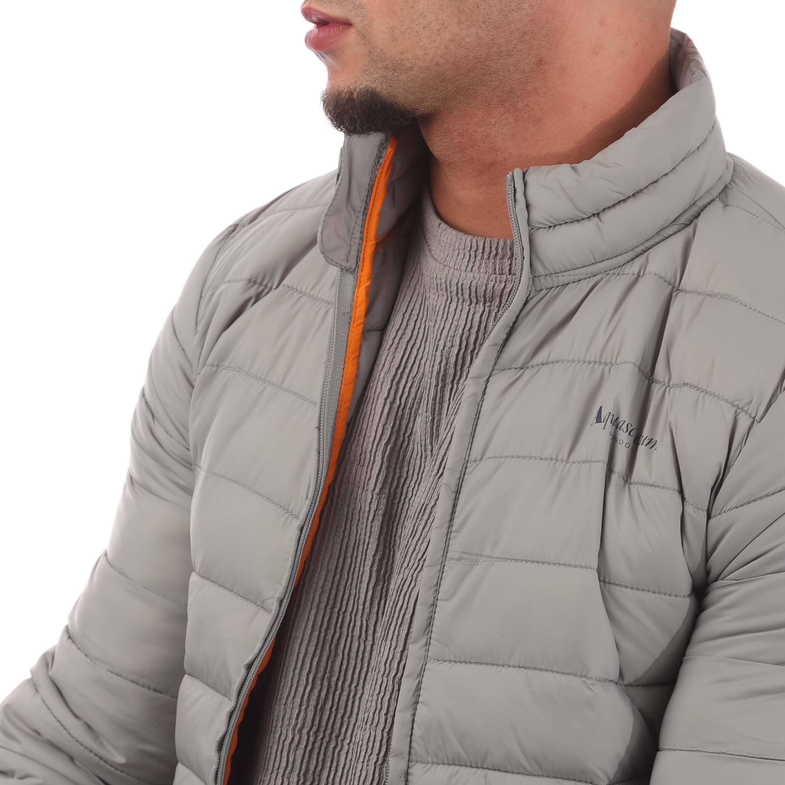 Grey - Aquascutum - Men's  Long Sleeve Medium Puffer Jacket - 2