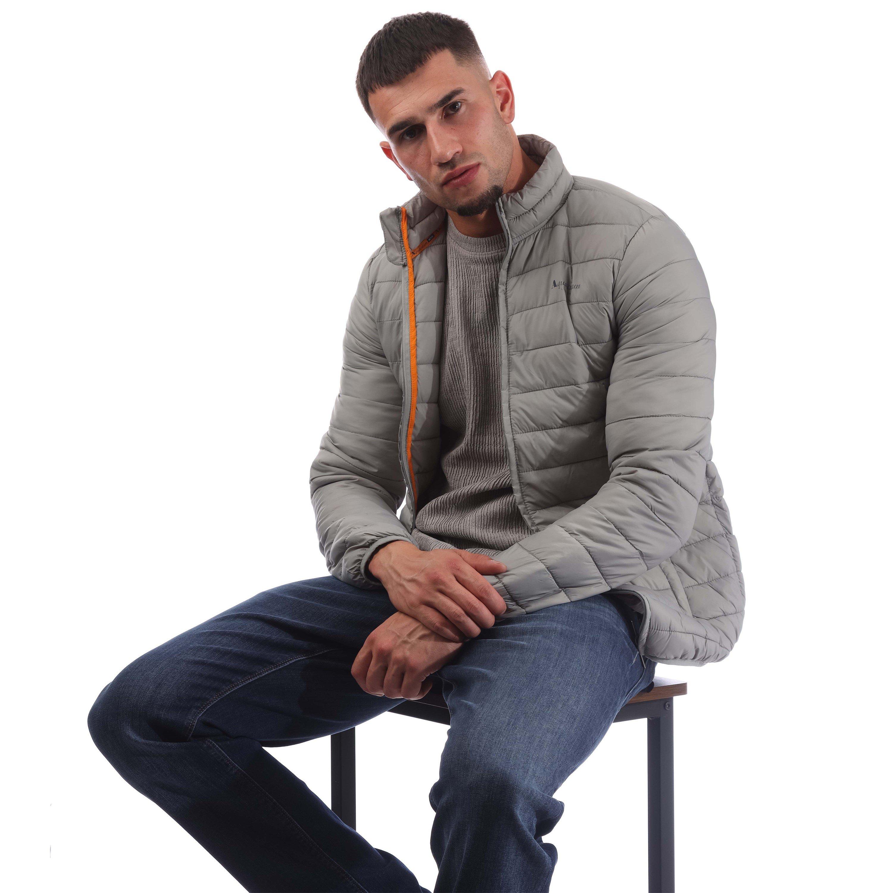 Grey - Aquascutum - Men's  Long Sleeve Medium Puffer Jacket - 4