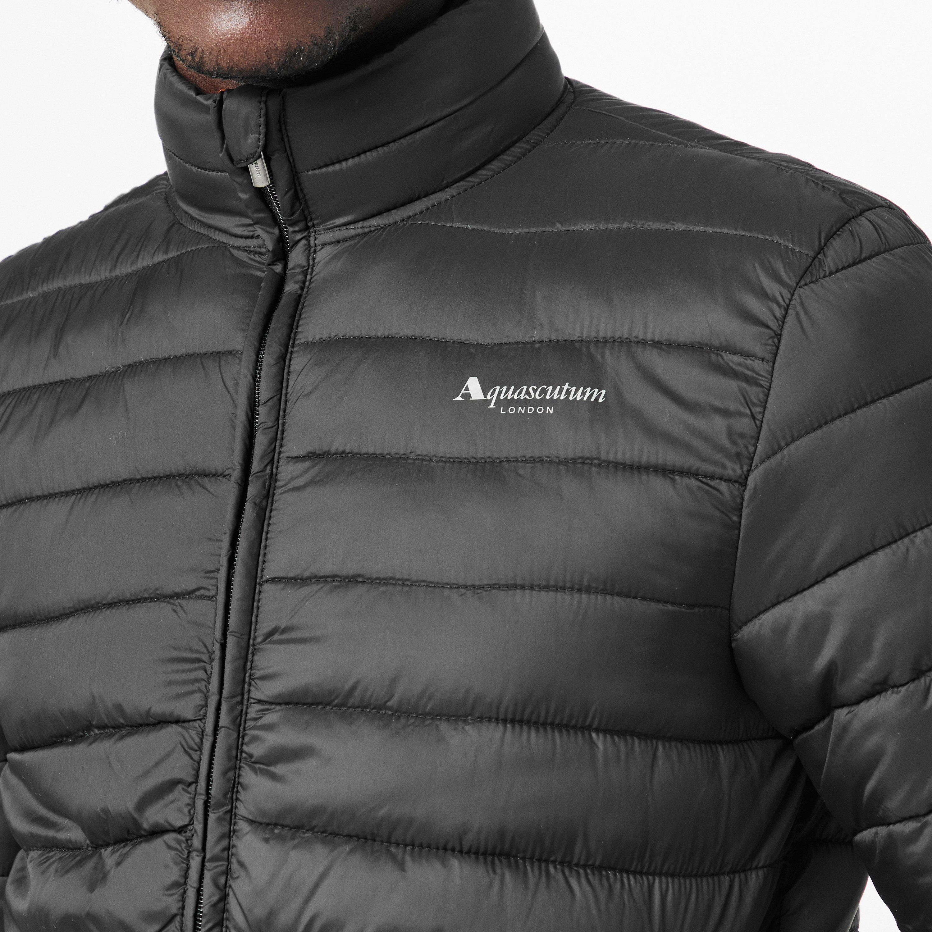 Black - Aquascutum - Men's  Long Sleeve Medium Puffer Jacket - 5