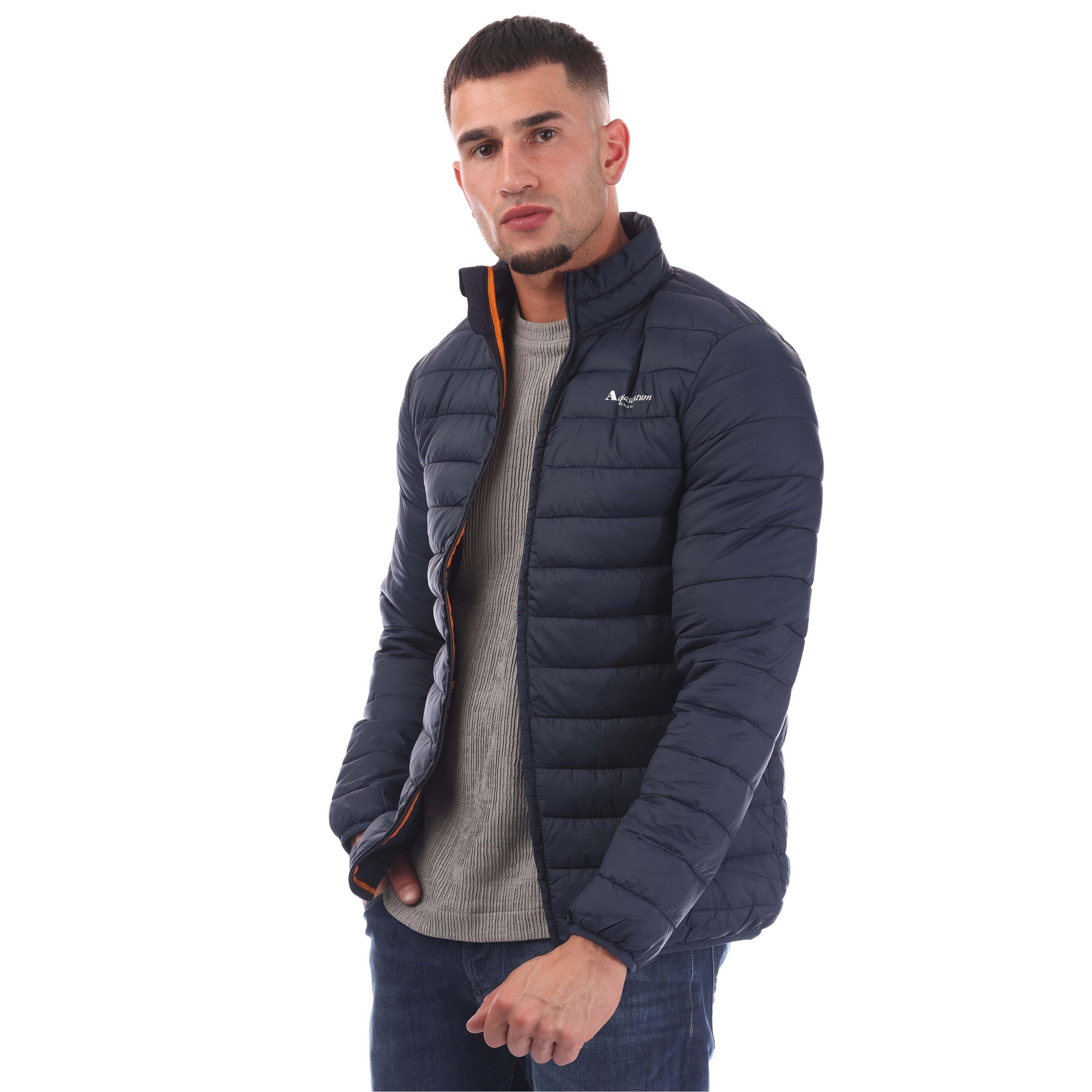 Aquascutum Men's Long Sleeve Medium Puffer Jacket - Navy - X Large