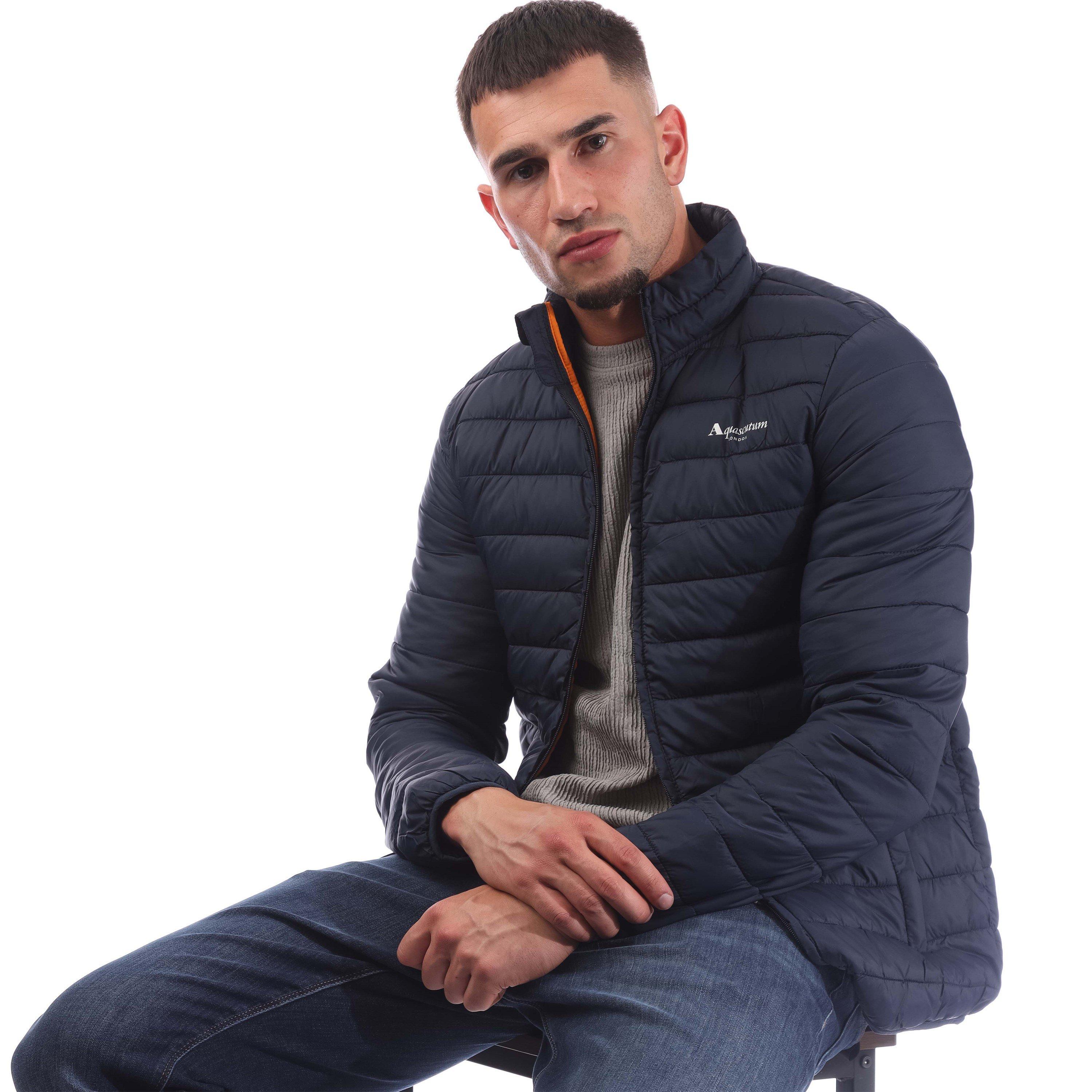 Navy - Aquascutum - Men's  Long Sleeve Medium Puffer Jacket - 4