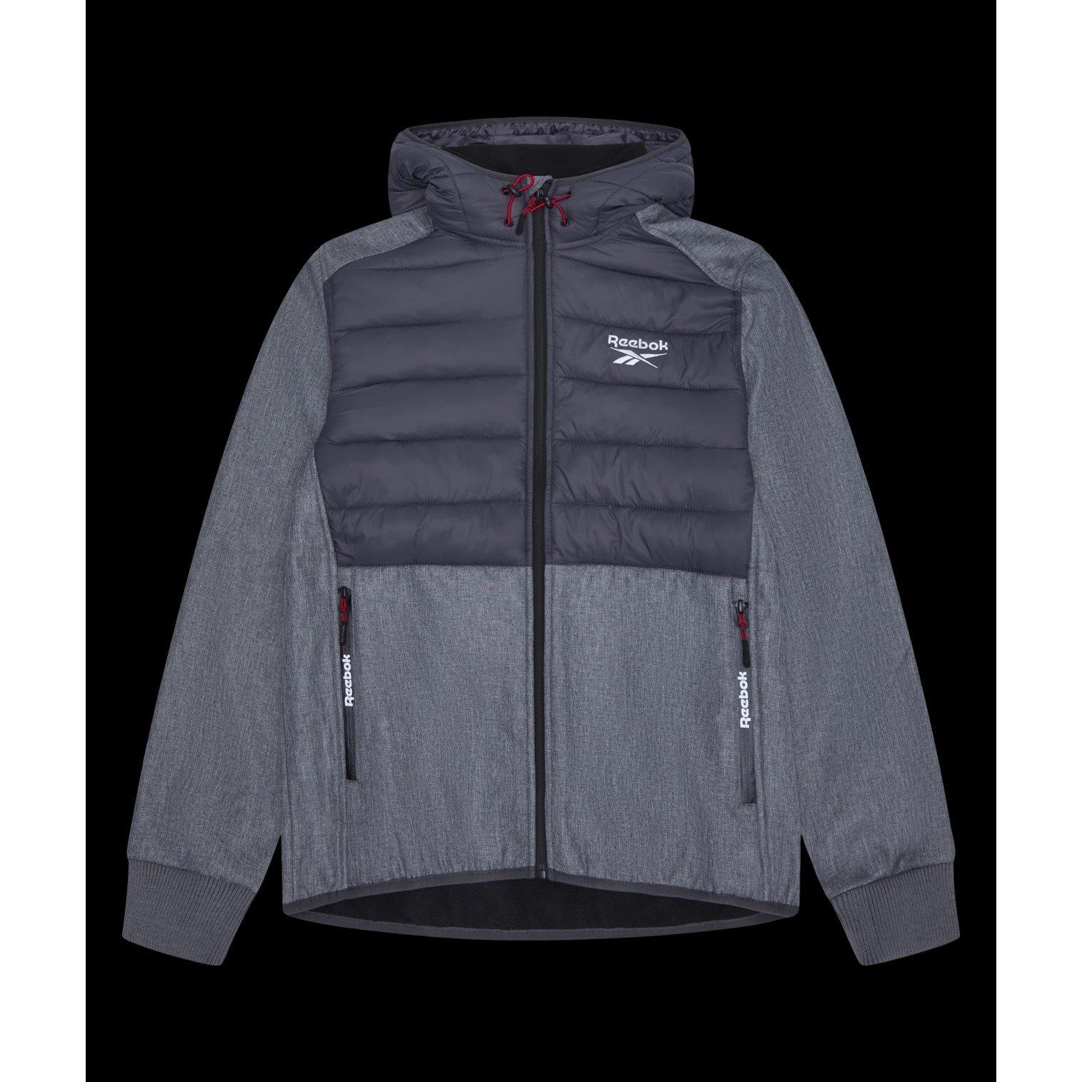 Reebok Men's Ice Grey Water-Resistant Rain Anorak - L