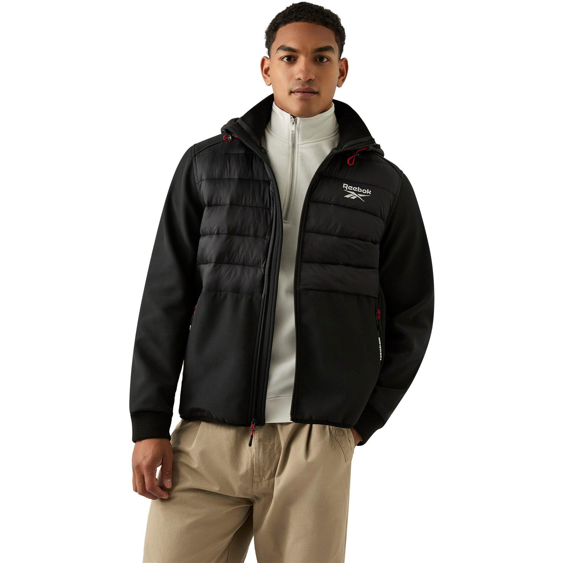 Reebok Men's Water-Resistant Rain Anorak - Black - M