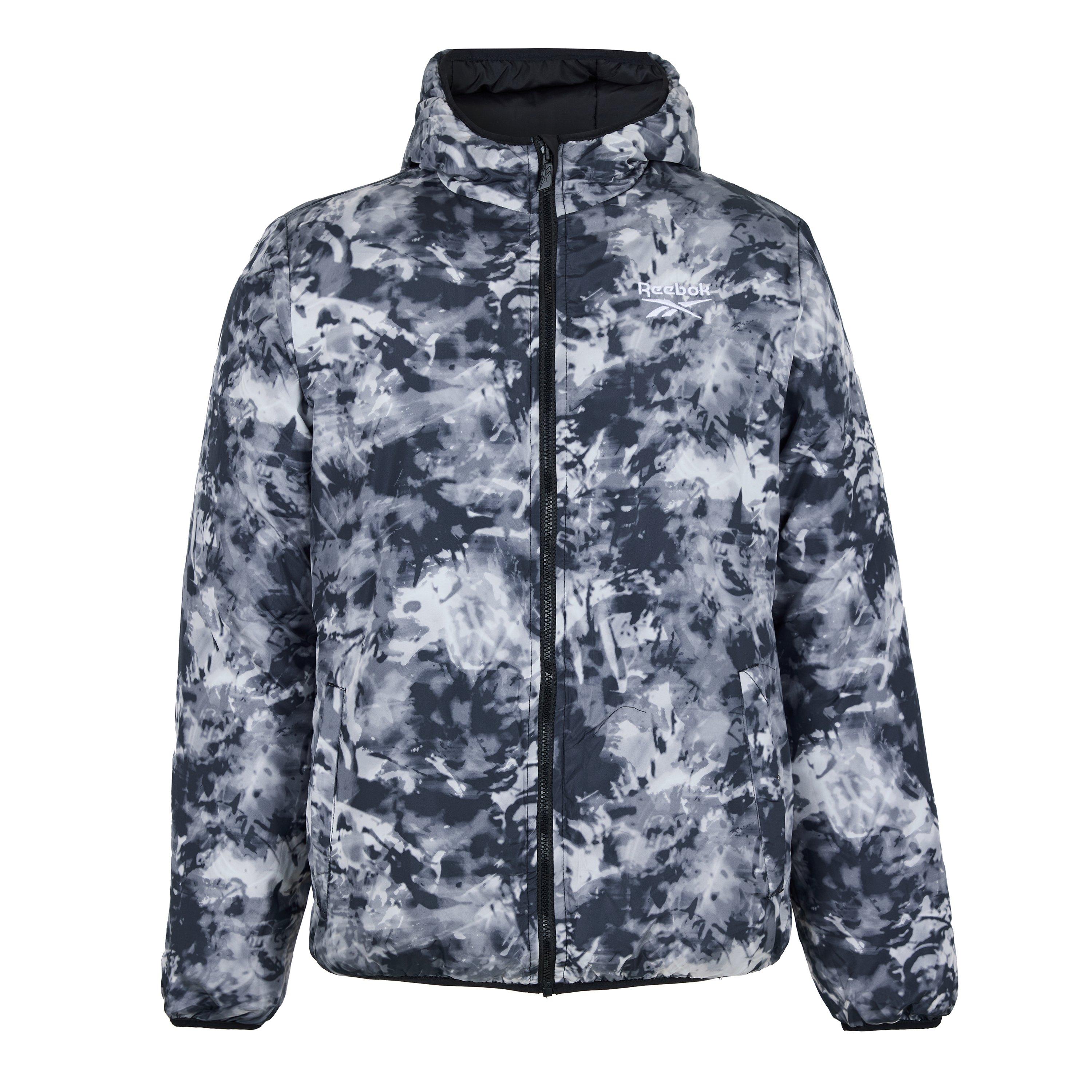 Preto Impresso - Reebok - Men's Revers Reversible Heavyweight Puffer Jacket - 1