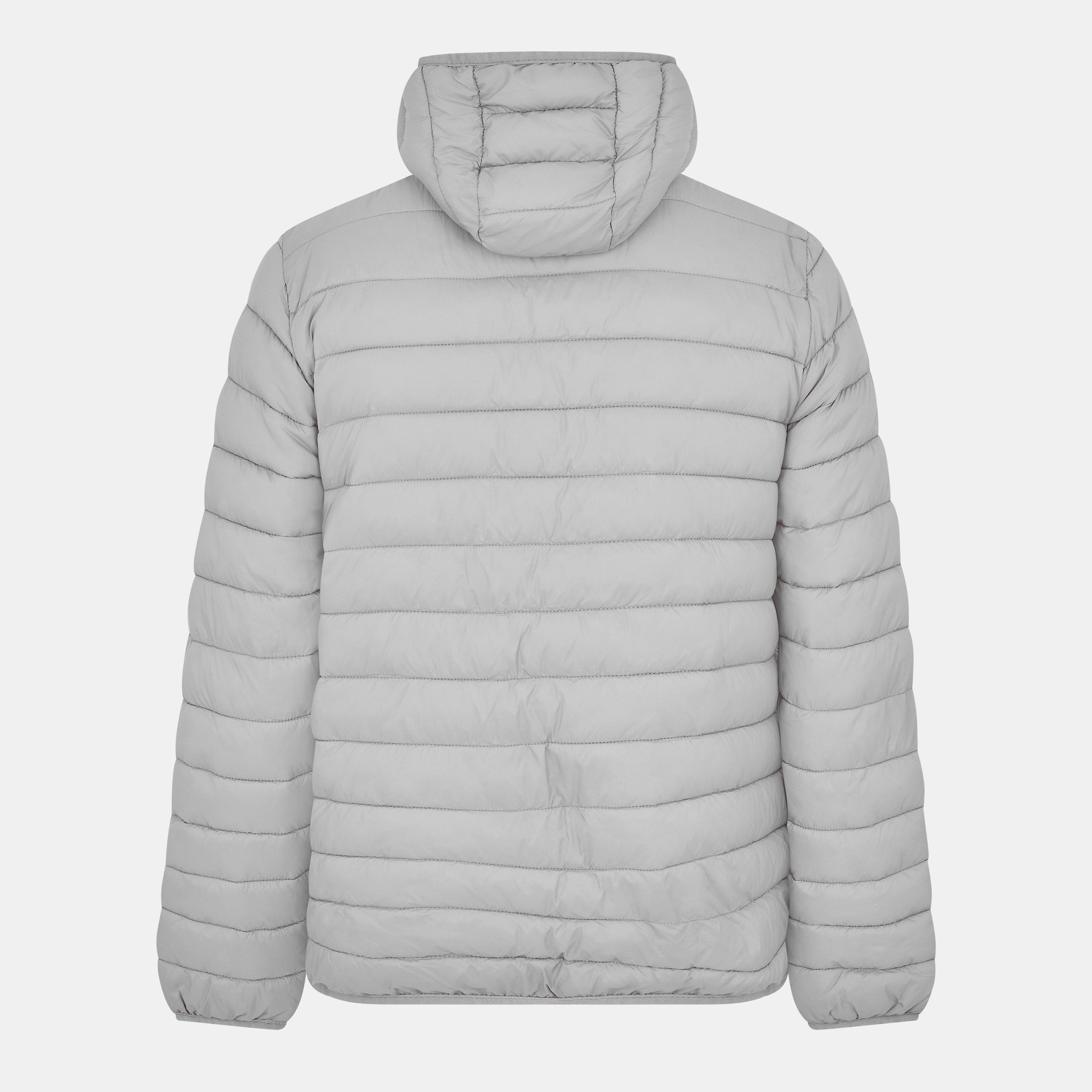 Grigio - Aquascutum - Men's  Hooded Hip Length Long Sleeve Medium Puffer Jacket - 2