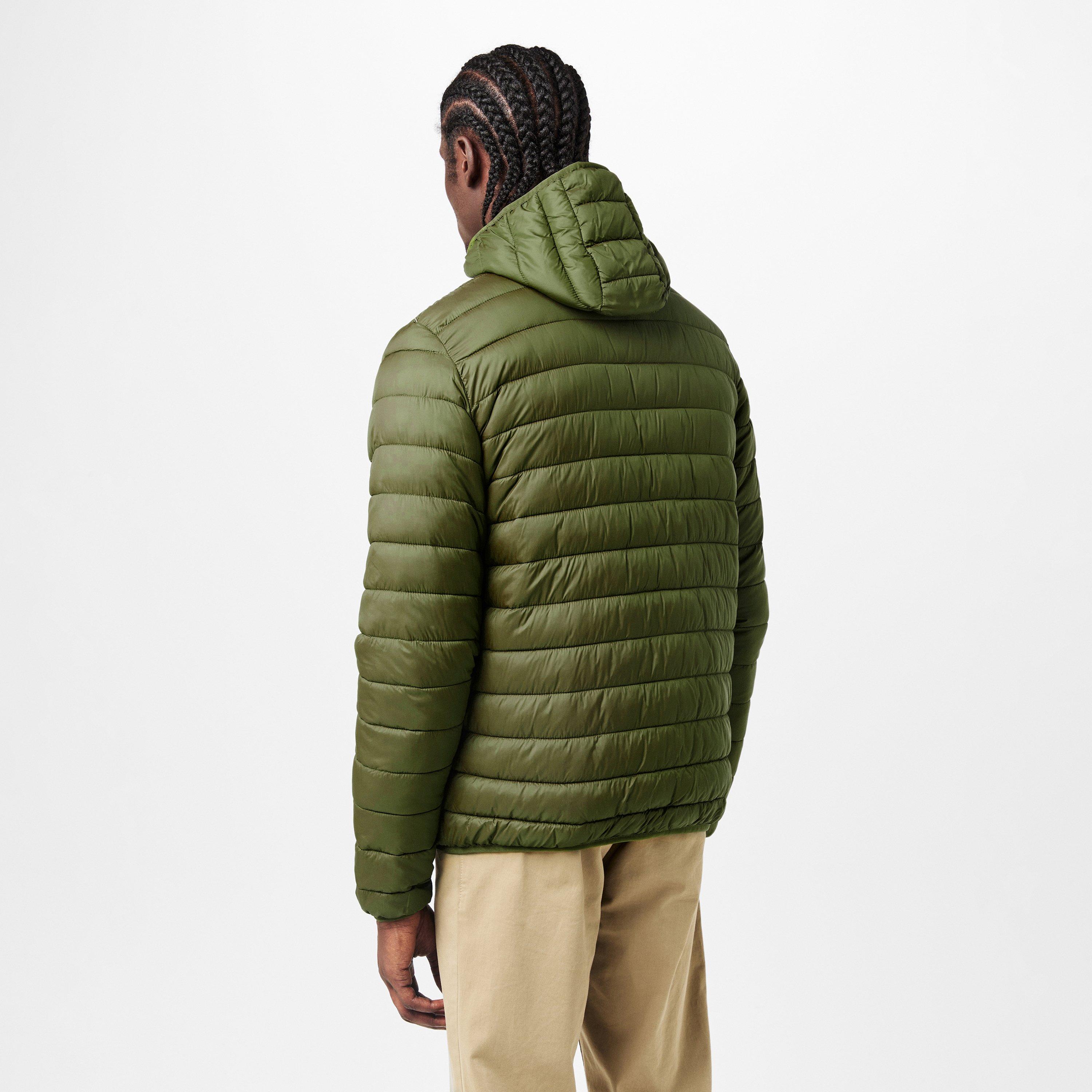 Army Green - Aquascutum - Men's  Hooded Hip Length Long Sleeve Medium Puffer Jacket - 4