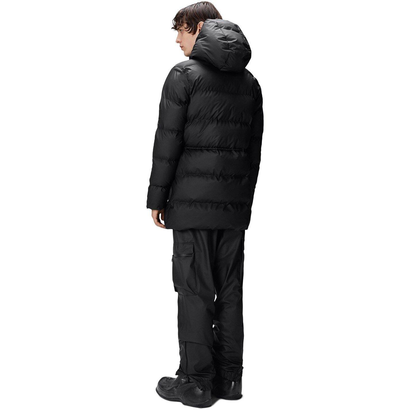 Black 01 - Rains - Women's Alta Long Puffer Jacket - 3