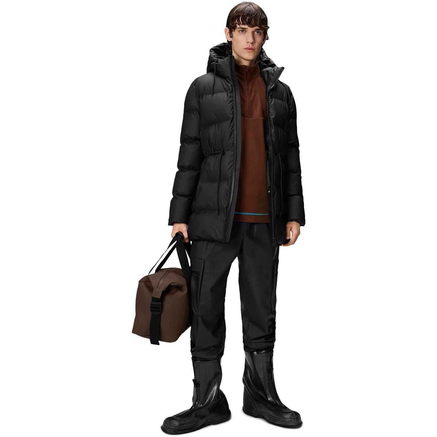 Black 01 - Rains - Women's Alta Long Puffer Jacket - 4