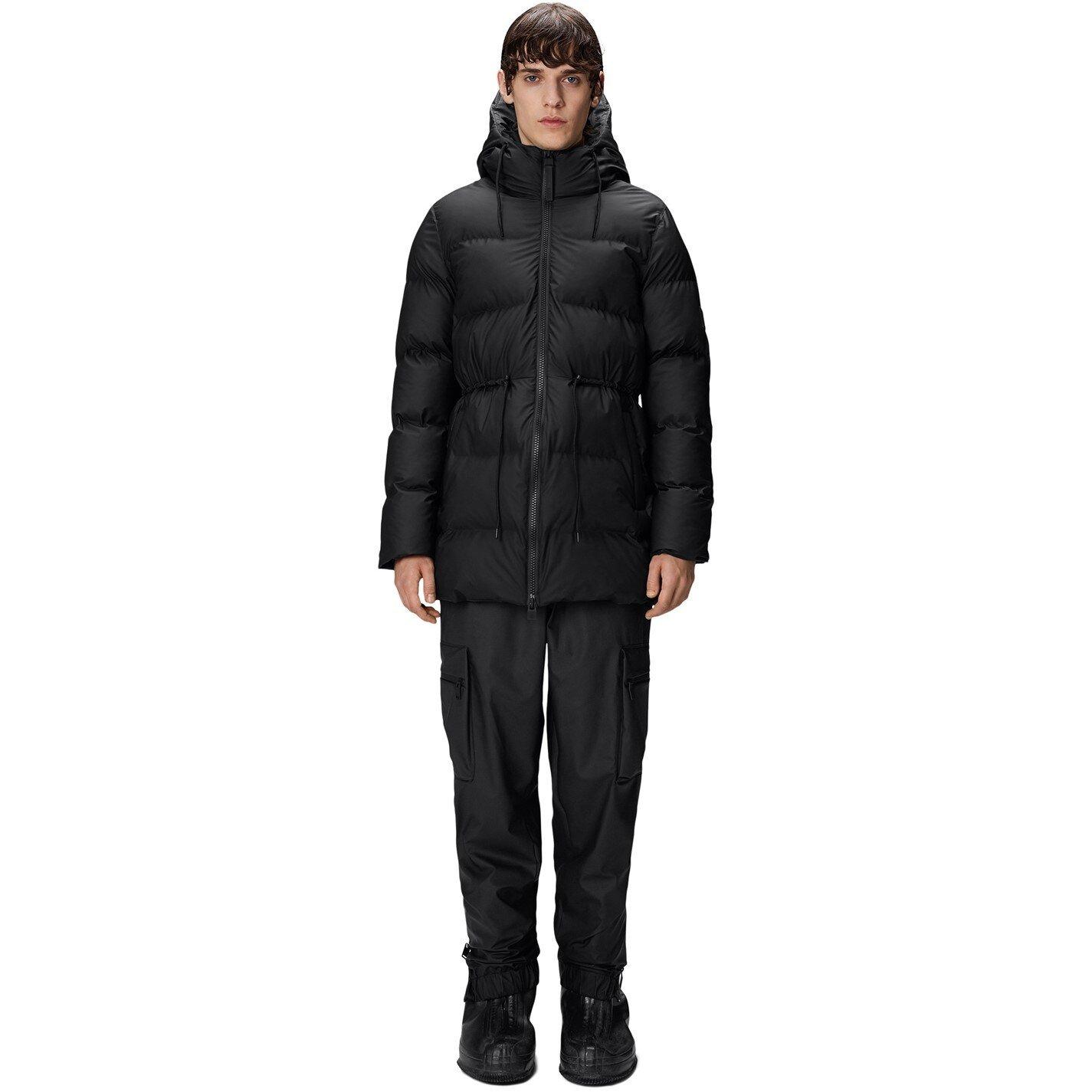 Black 01 - Rains - Women's Alta Long Puffer Jacket - 5