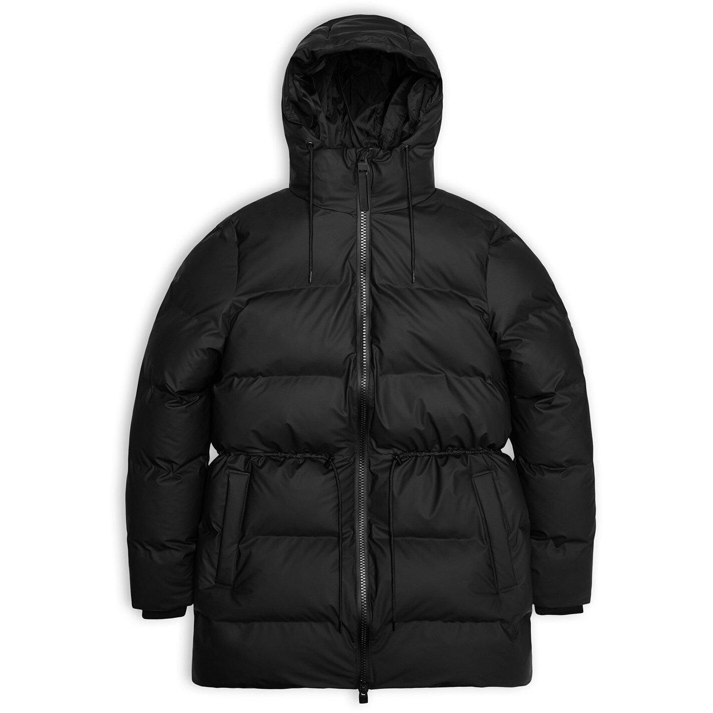 Black 01 - Rains - Women's Alta Long Puffer Jacket - 8