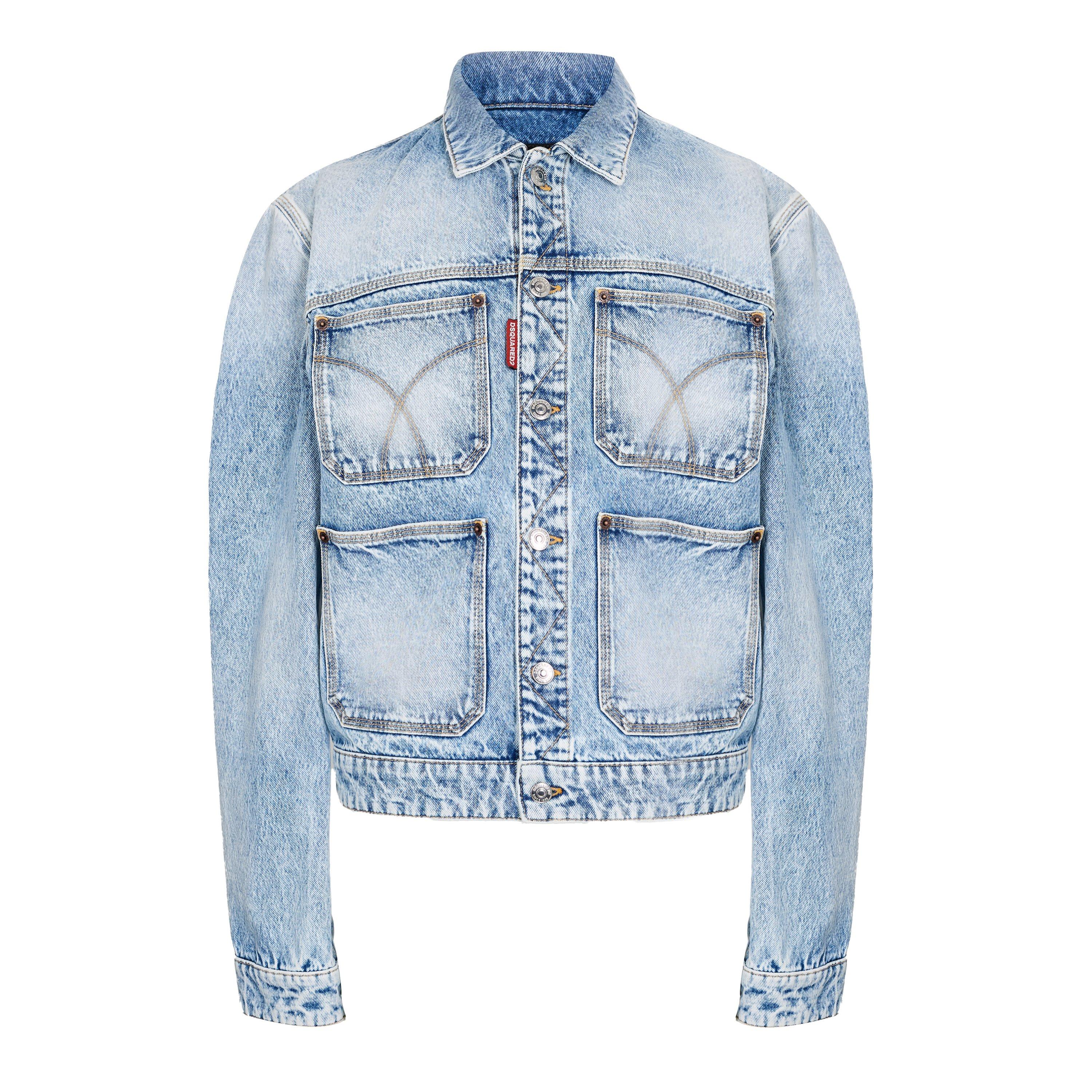 Navy Blue - DSquared2 - Mens Diagonale Wash 70s Jacket - 1
