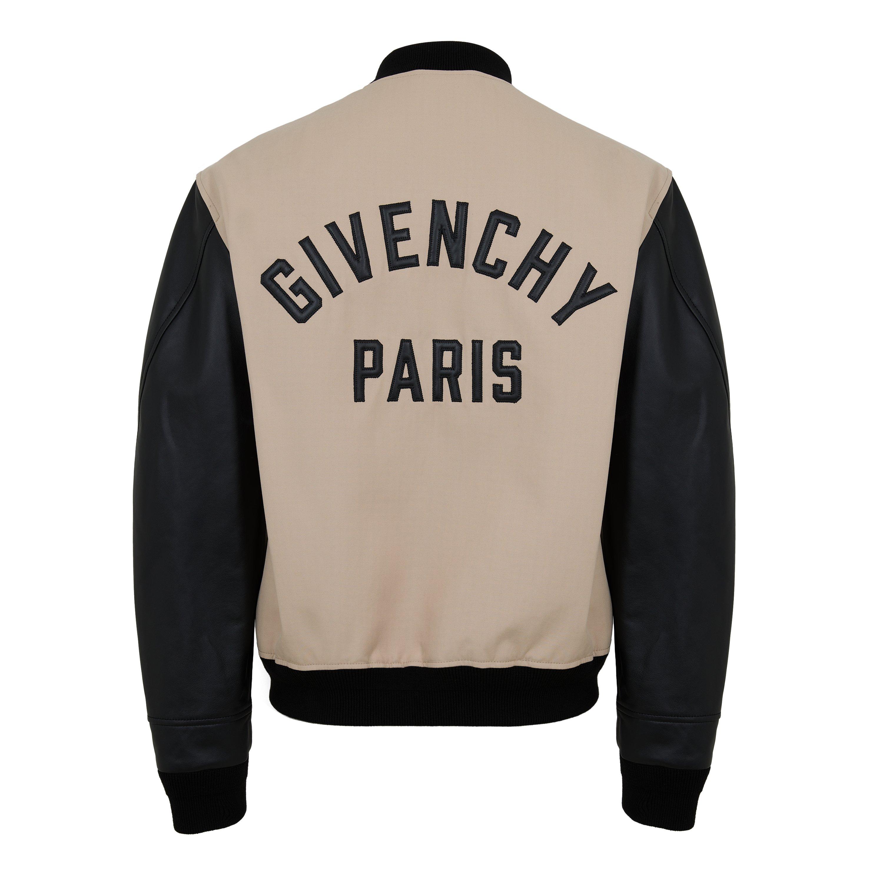 Black/Beige - GIVENCHY - Men's GIV Logo Varsity Jacket - 2