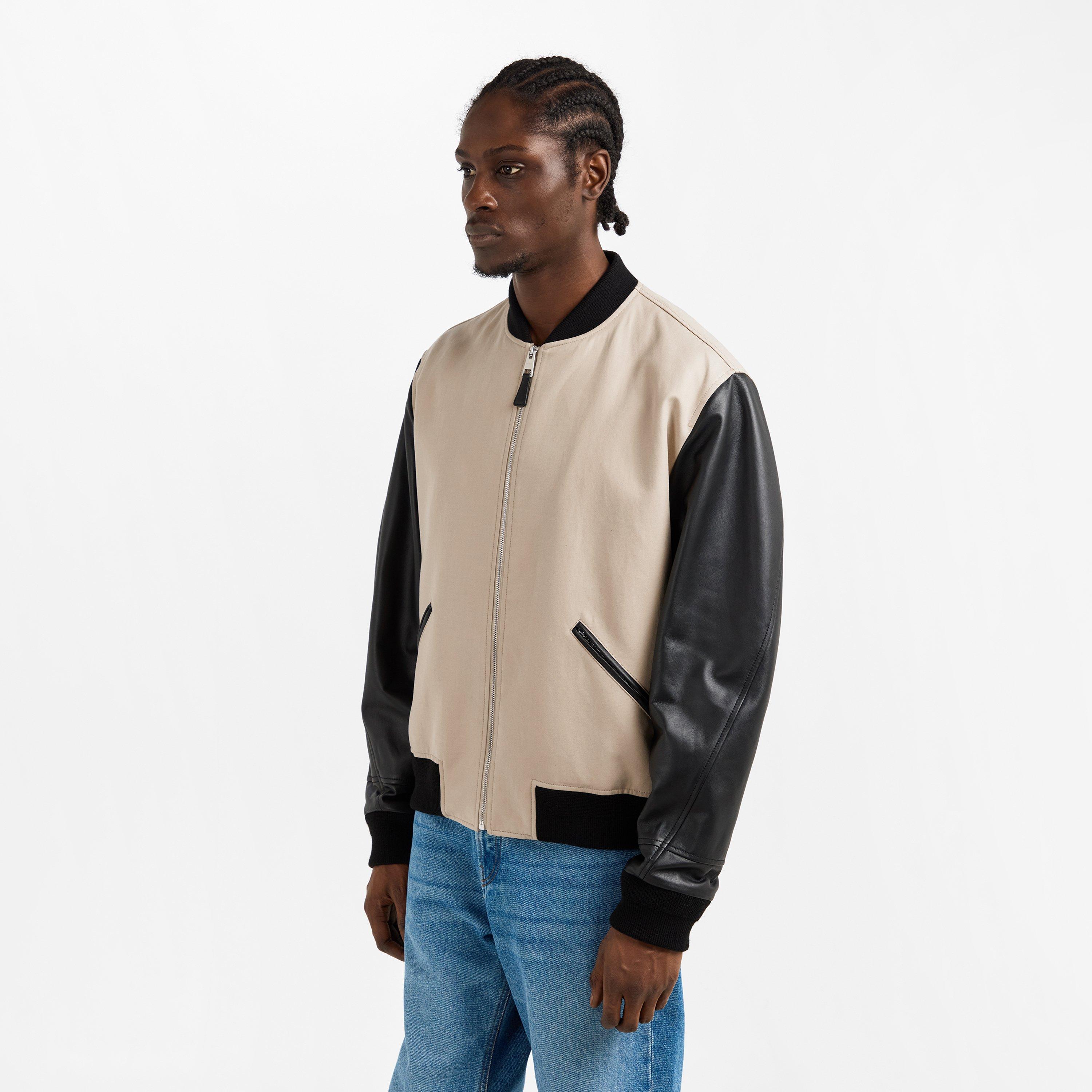 Black/Beige - GIVENCHY - Men's GIV Logo Varsity Jacket - 3