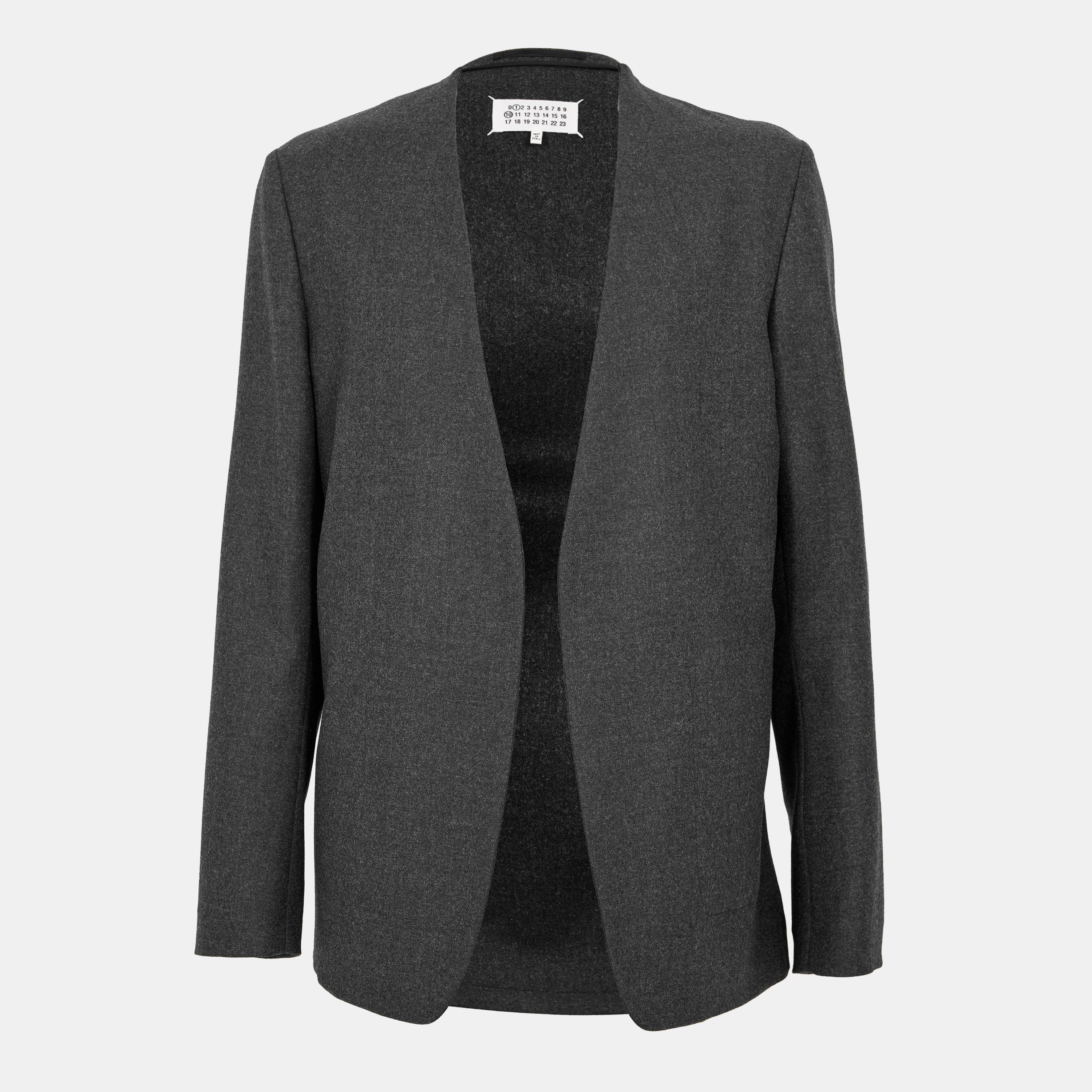 Maison Margiela Men's Wool Flannel Blazer - Charcoal Mel - Large