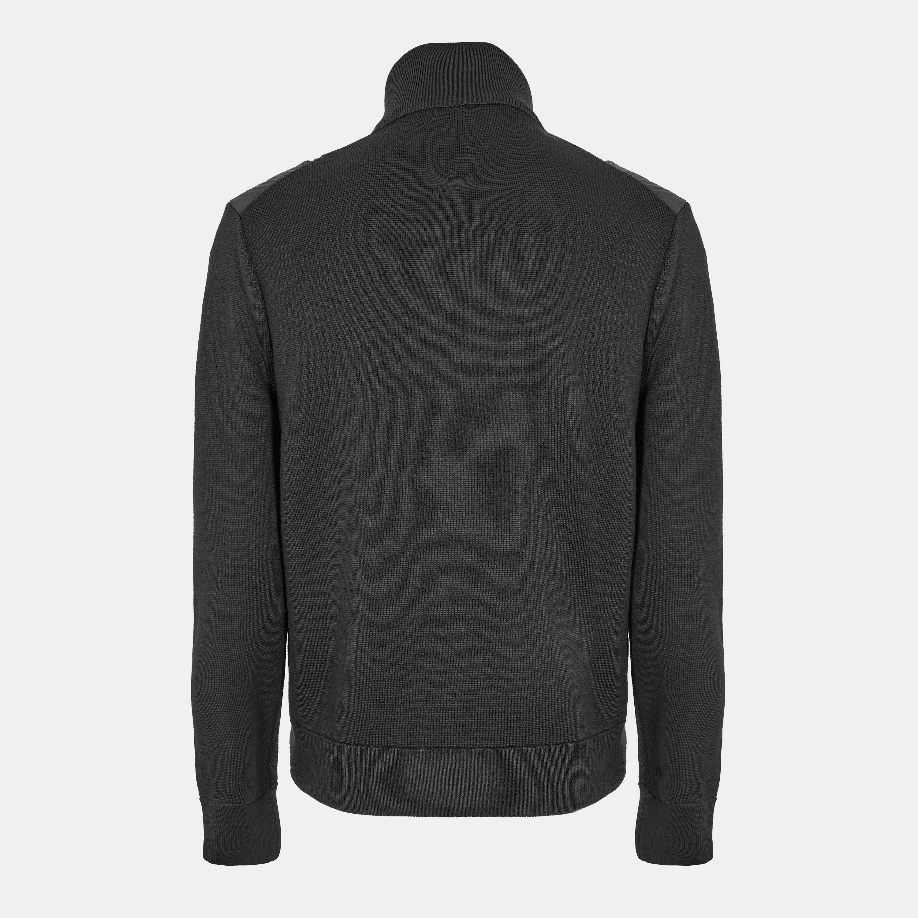 Black 999 - Moncler - Men's  Wool Long Sleeve Full Zip Hybrid Jacket - 2