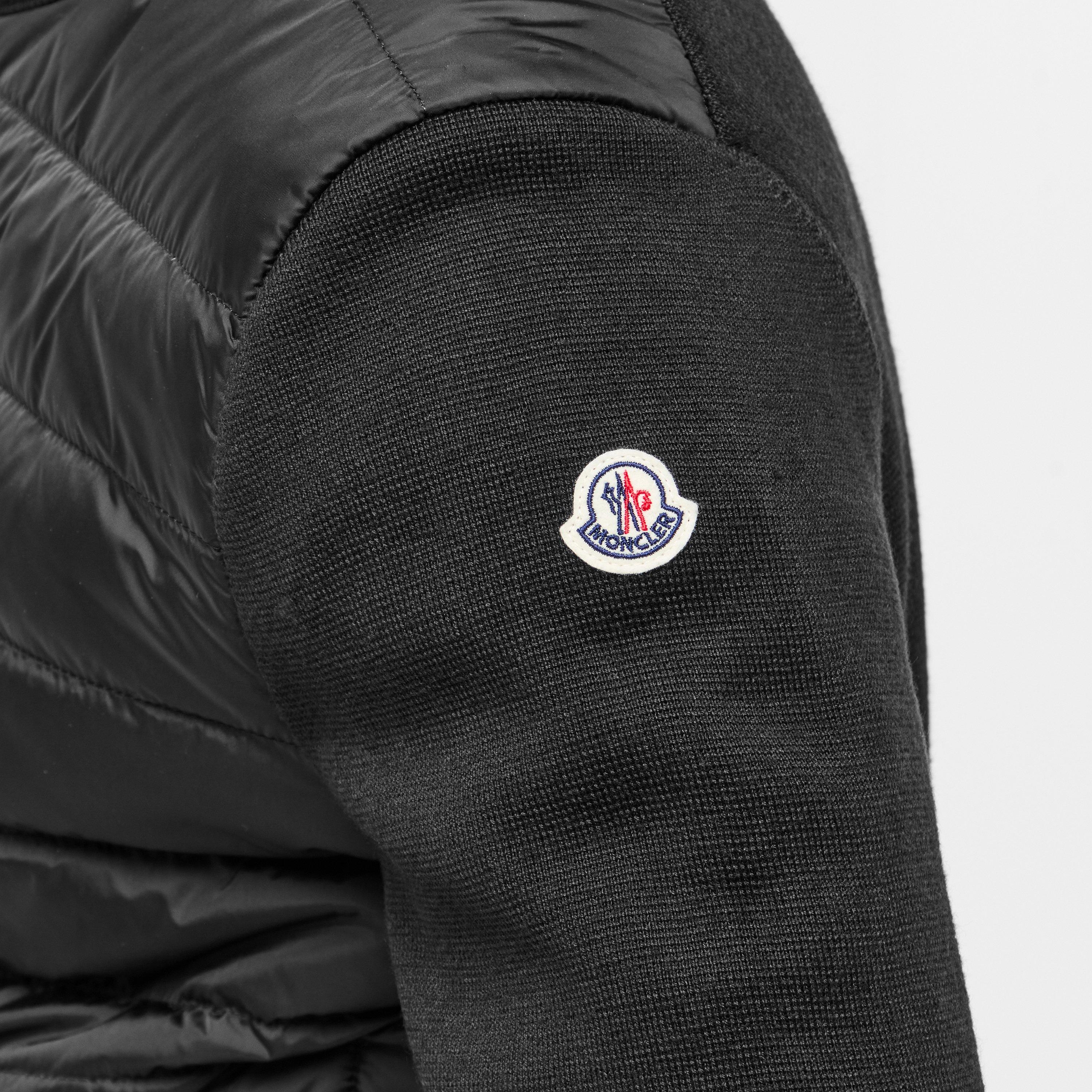 Black 999 - Moncler - Men's  Wool Long Sleeve Full Zip Hybrid Jacket - 5