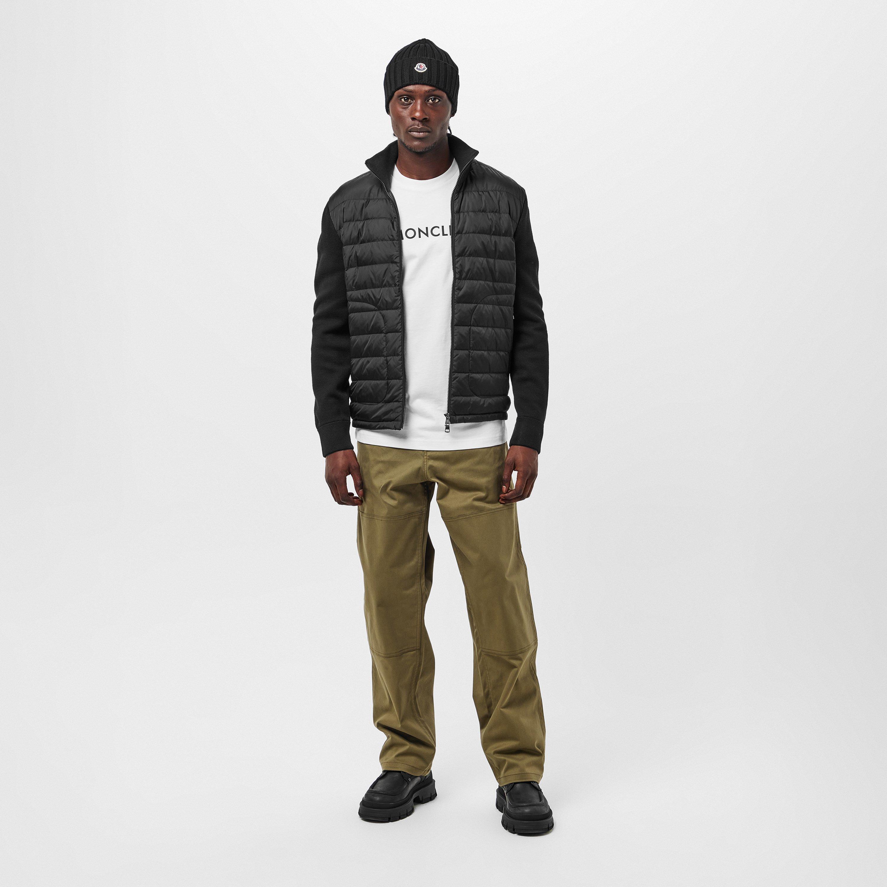 Black 999 - Moncler - Men's  Wool Long Sleeve Full Zip Hybrid Jacket - 6