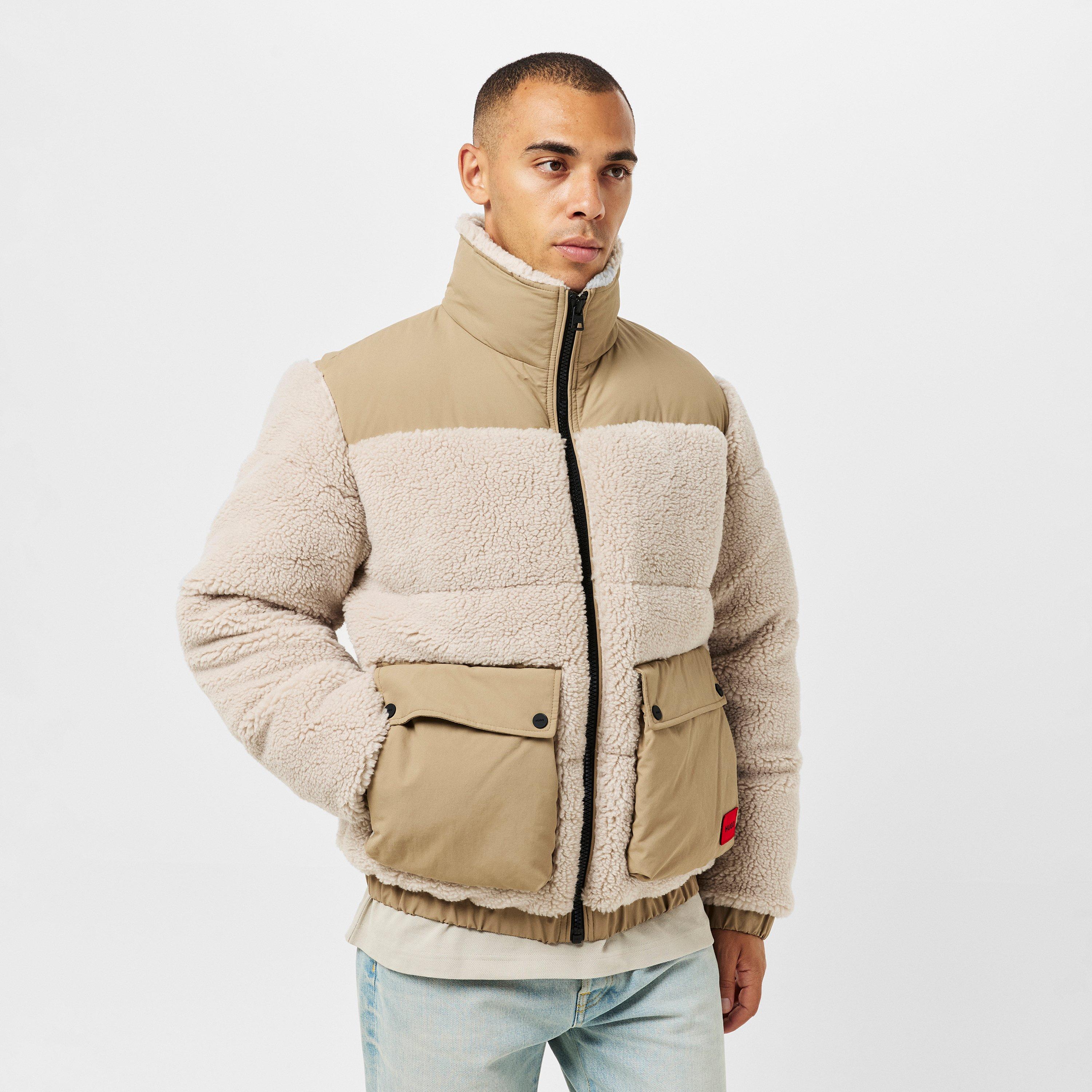 Natural - Hugo - Men's 's Textured Sherpa Jacket - 3