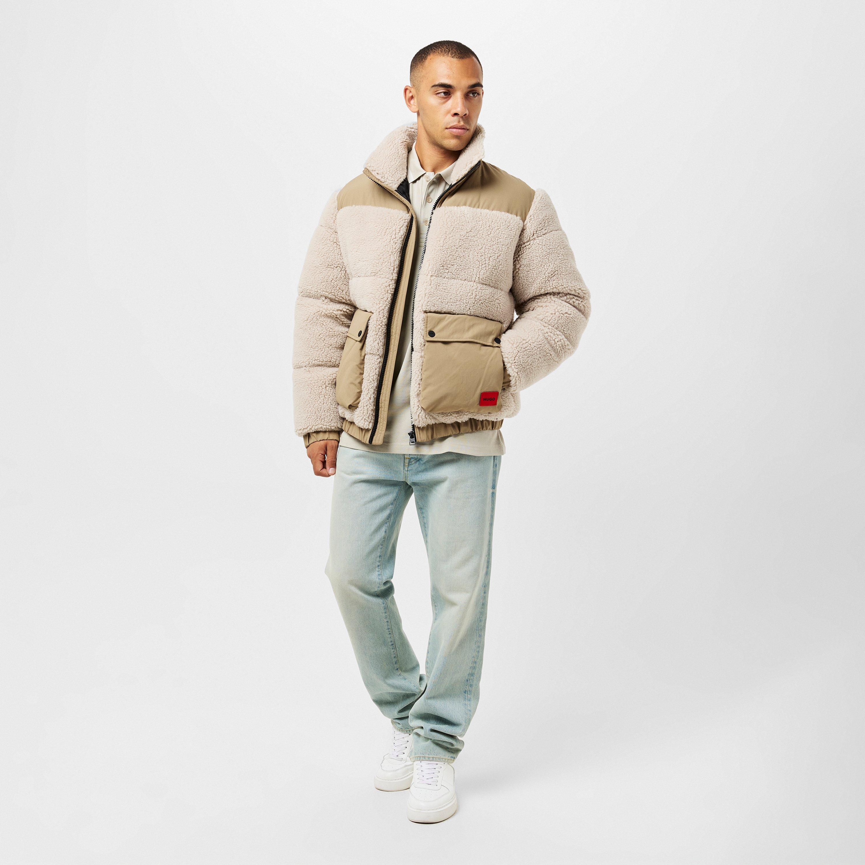 Natural - Hugo - Men's 's Textured Sherpa Jacket - 6