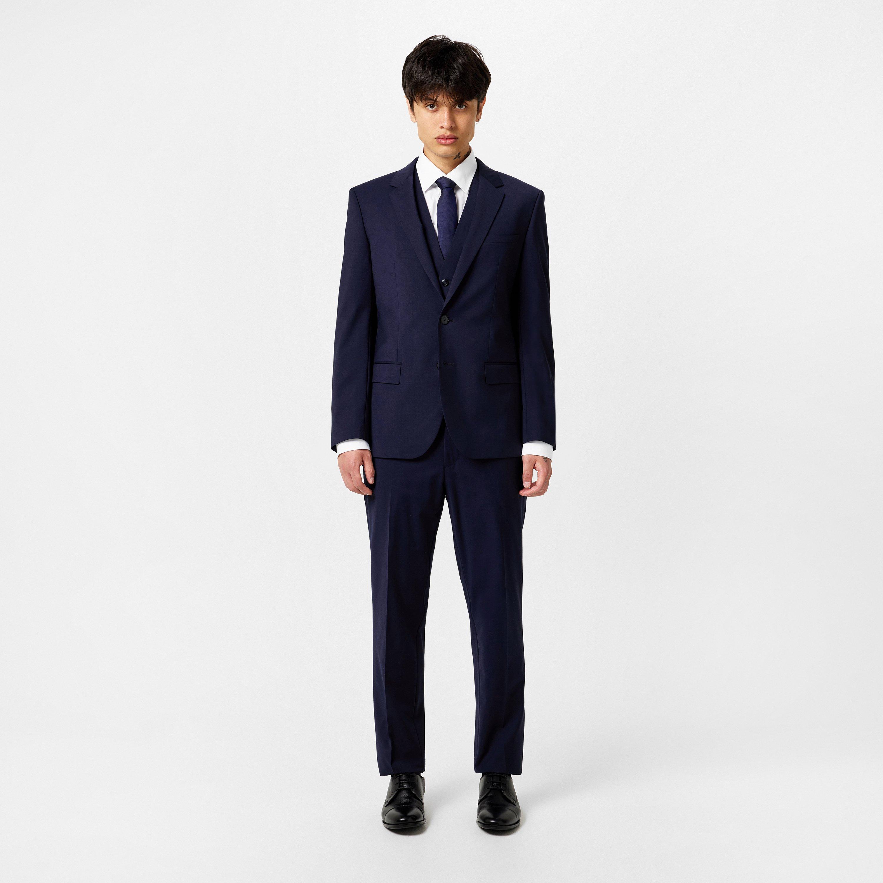 Dark Blue 405 - Hugo - Men's Henry Flex Single-Breasted Suit Jacket - 6