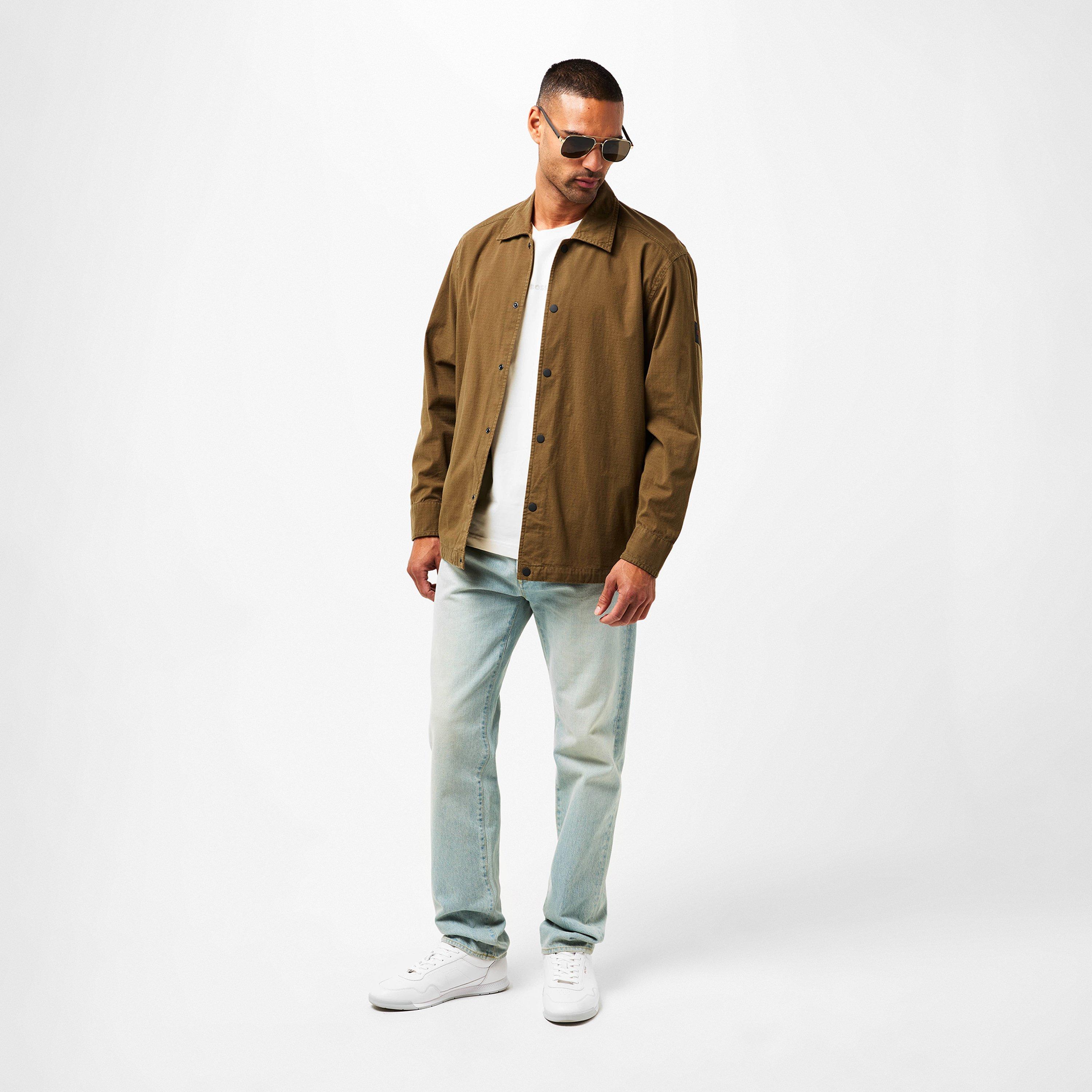 Open Green - Boss - Men's Labib Cotton Long Sleeve Water Resistant Overshirt - 6