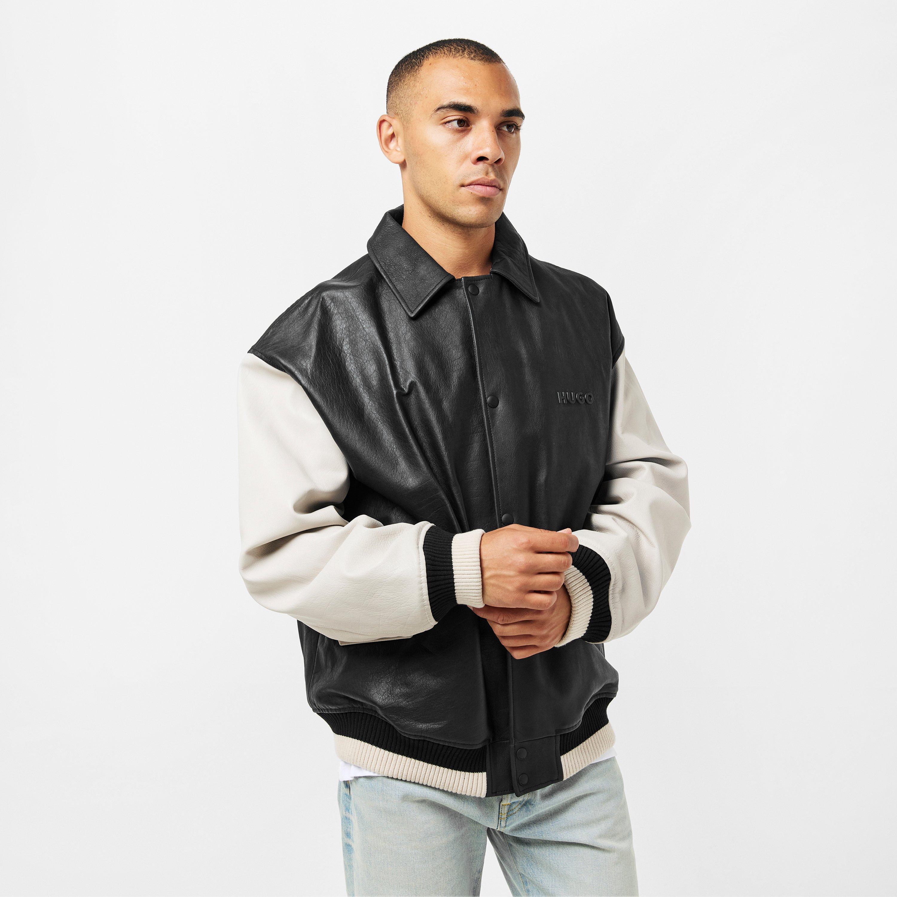 Black - Hugo - Men's Limer 01 Metal Hardware Bomber Jacket - 3