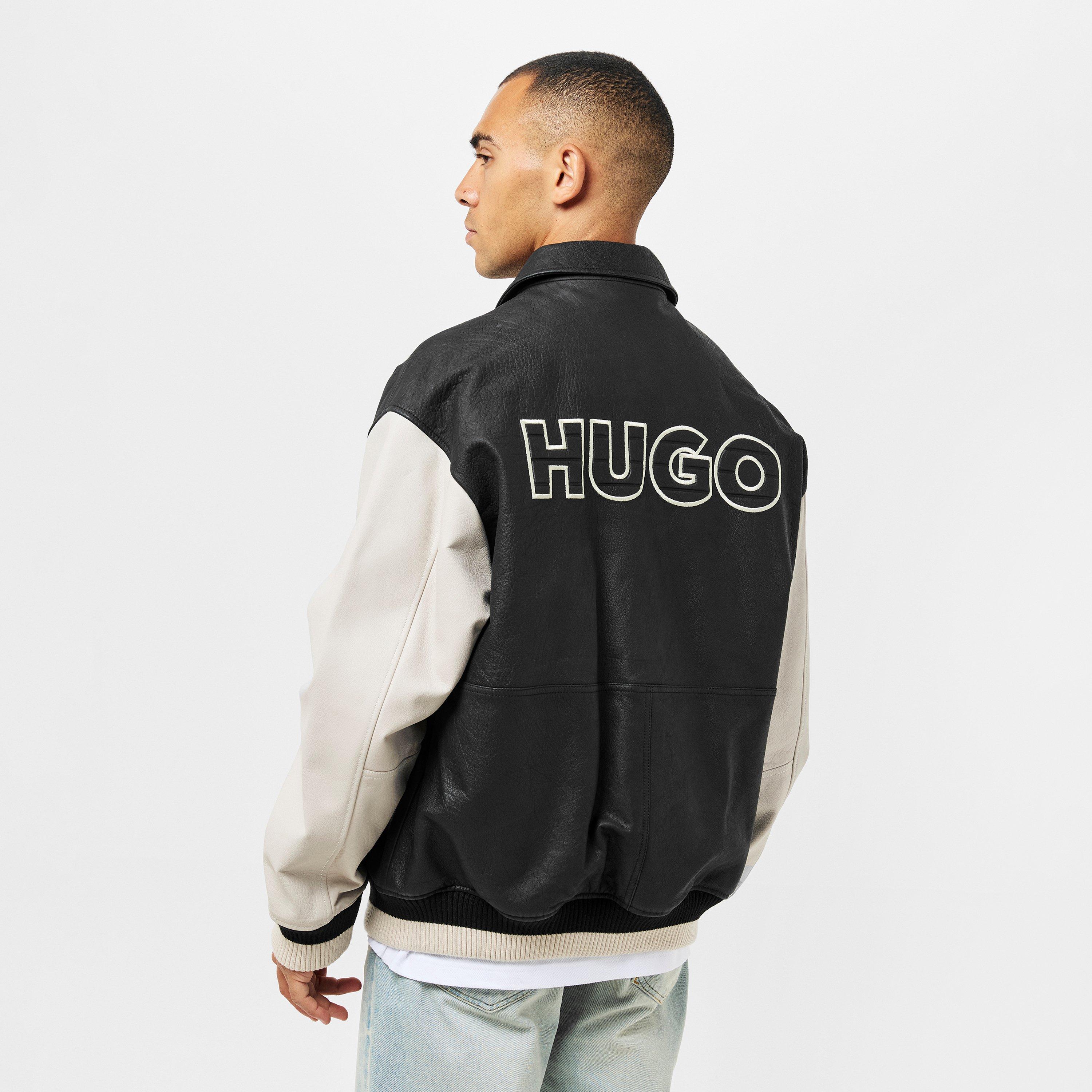 Black - Hugo - Men's Limer 01 Metal Hardware Bomber Jacket - 4