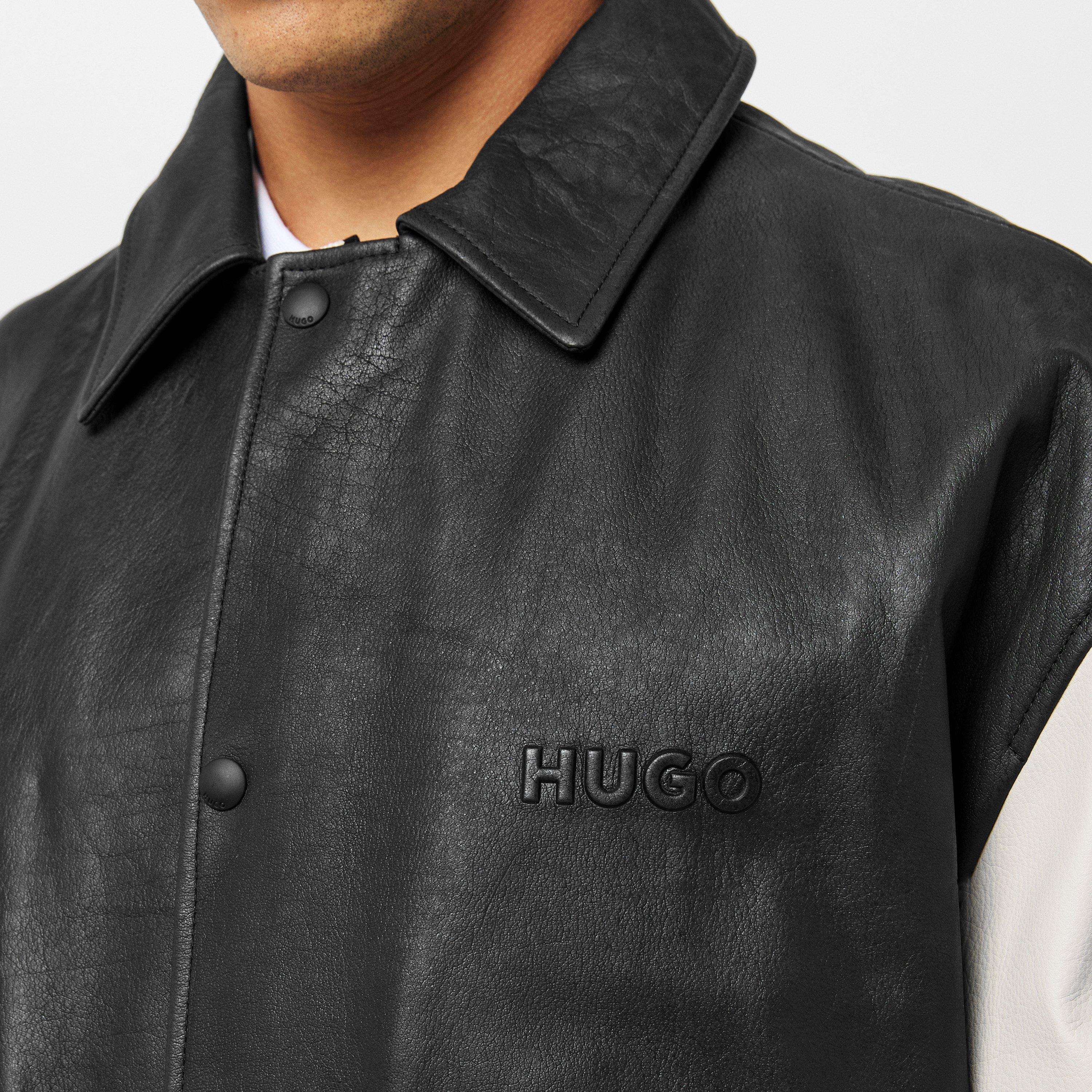 Black - Hugo - Men's Limer 01 Metal Hardware Bomber Jacket - 5