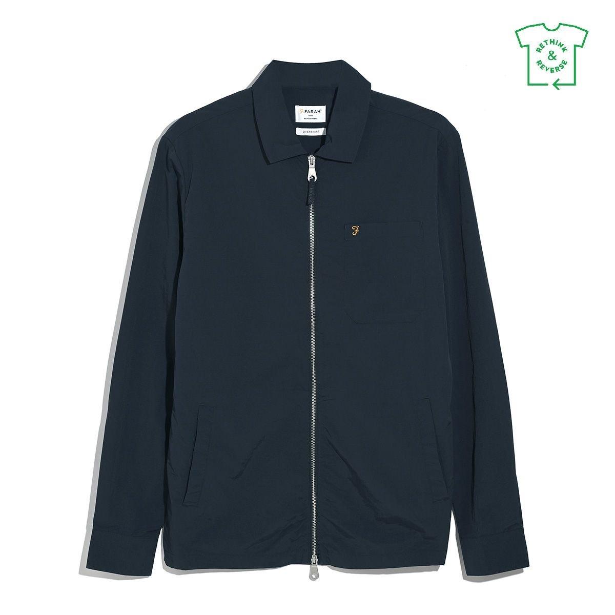 Farah Men's Overshirt - Navy 412 - Large