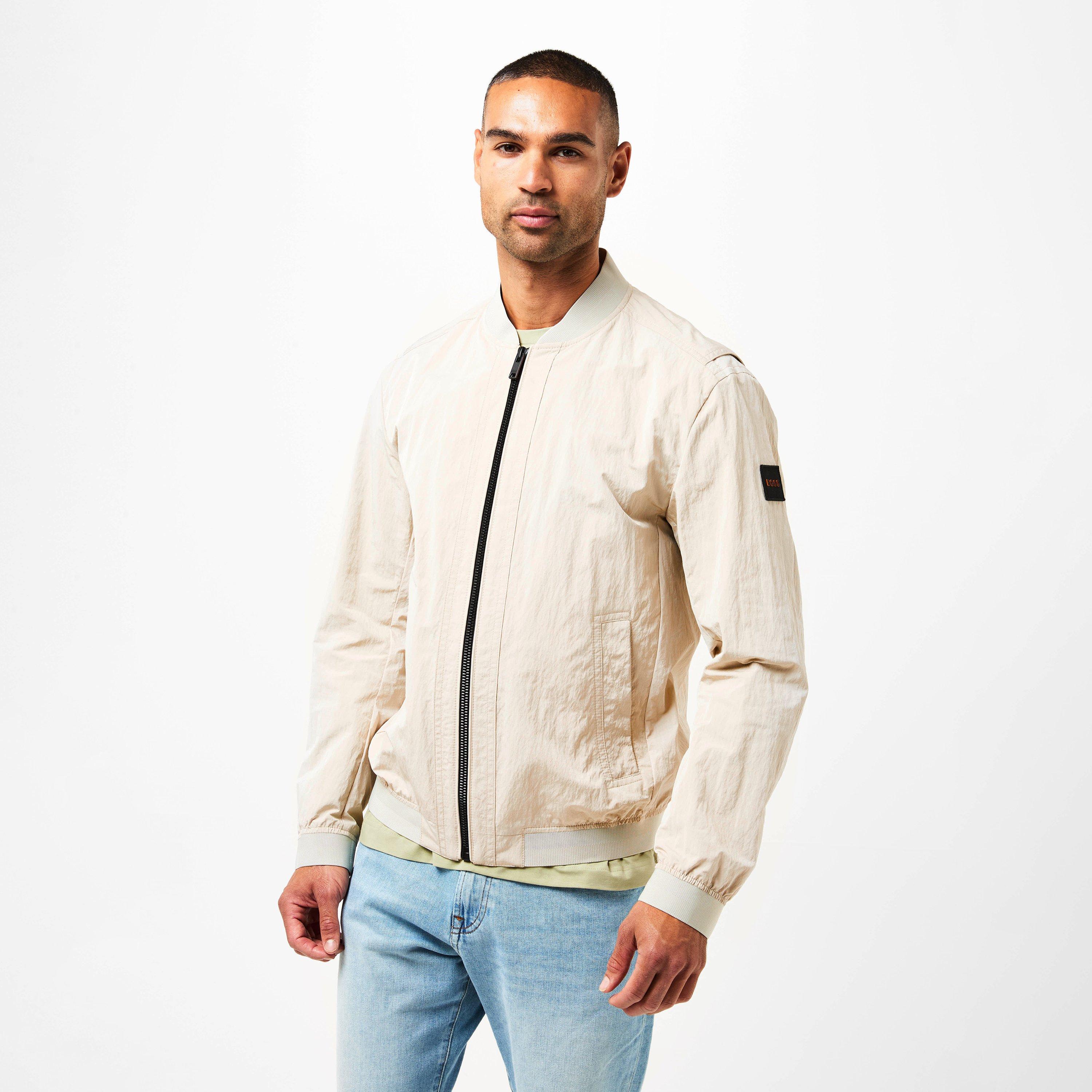 Light Beige - Boss - Men's Othmare Lightweight Long Sleeve Bomber Jacket - 3