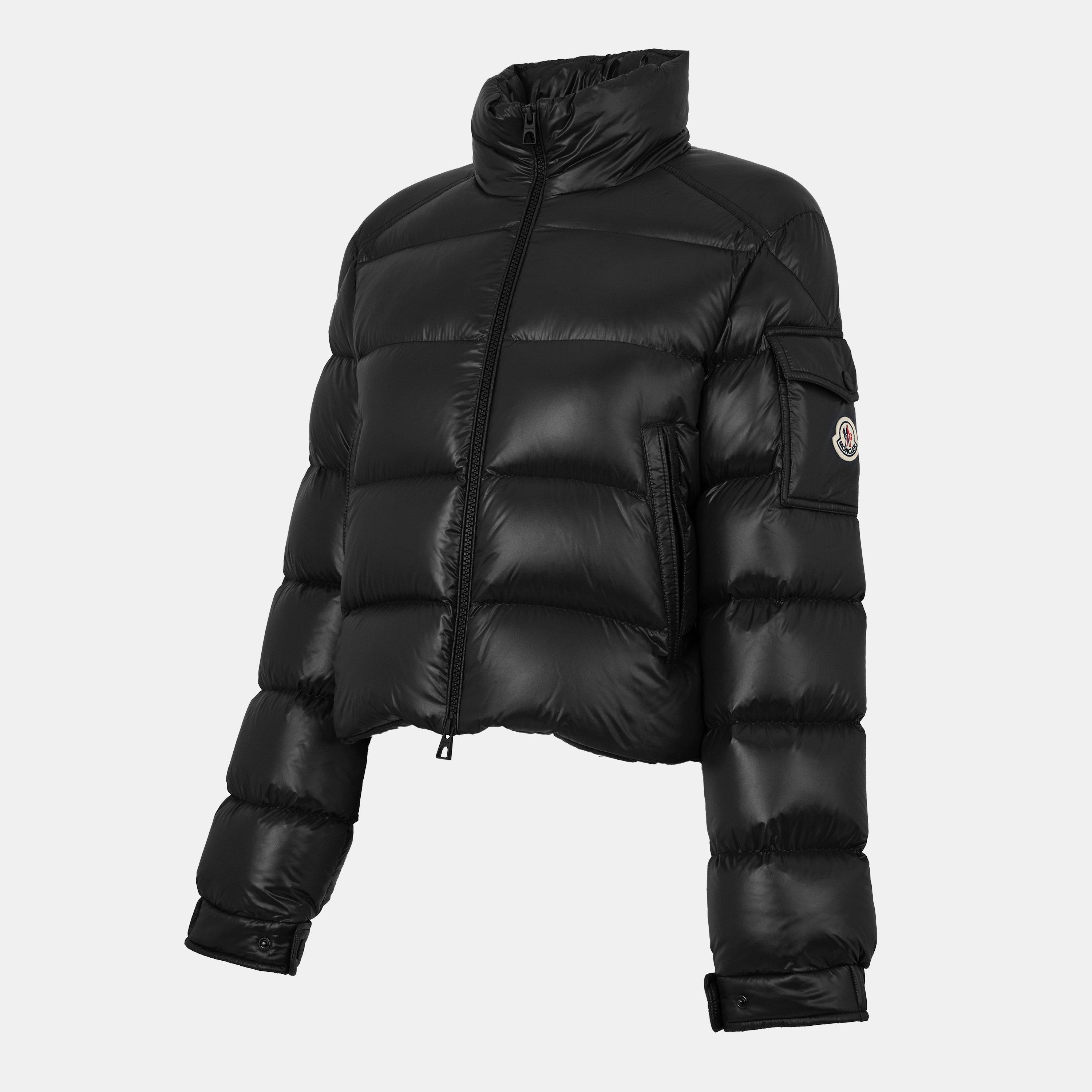 Black 999 - Moncler - Women's Petra Water-Repellent Long Sleeve Slim Fit Short Puffer Jacket - 6