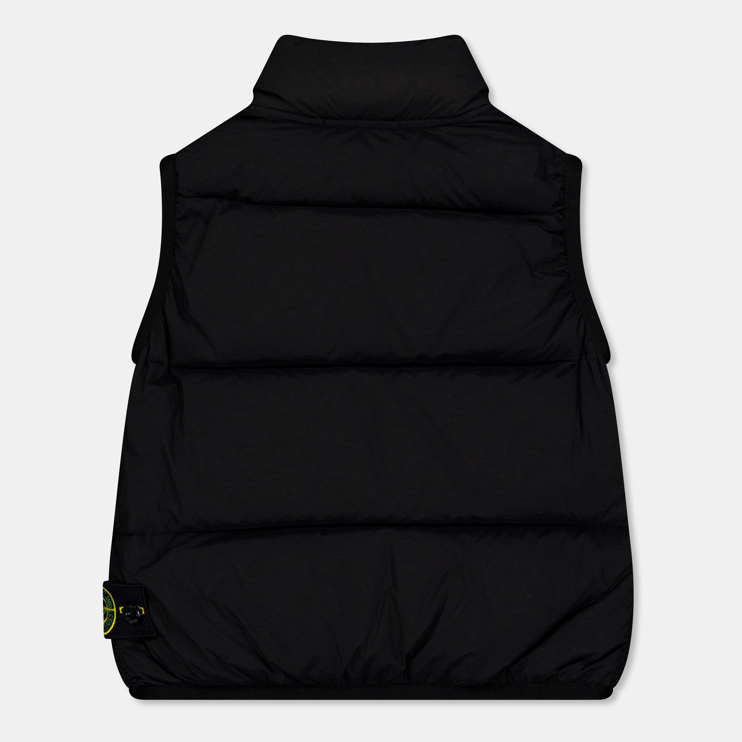 Black V0029 - Stone Island - Kids' Compass Badge Quilted Sleeveless Gilet - 2