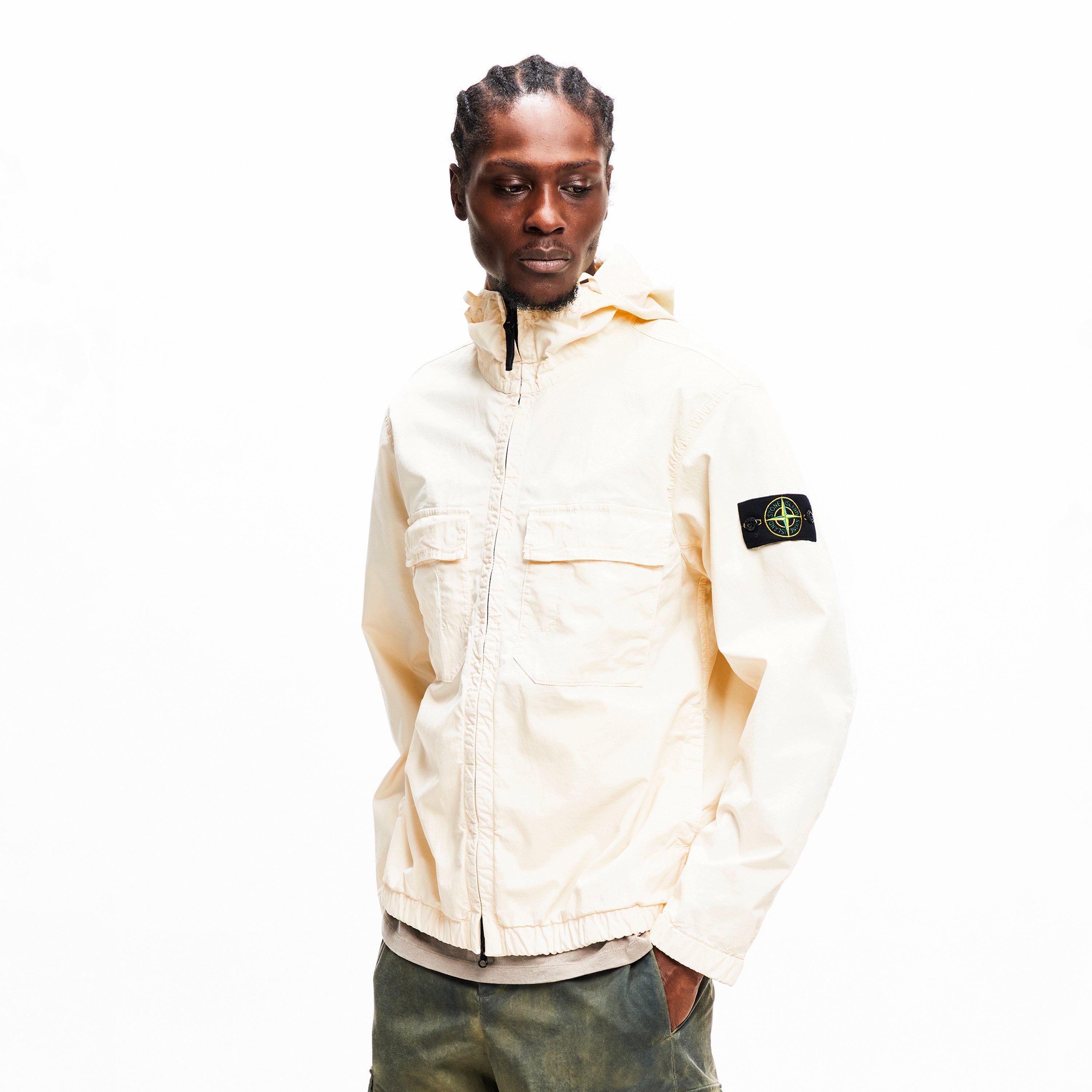 Ivory V0093 - Stone Island - Men's GD Hood Overshirt - 3