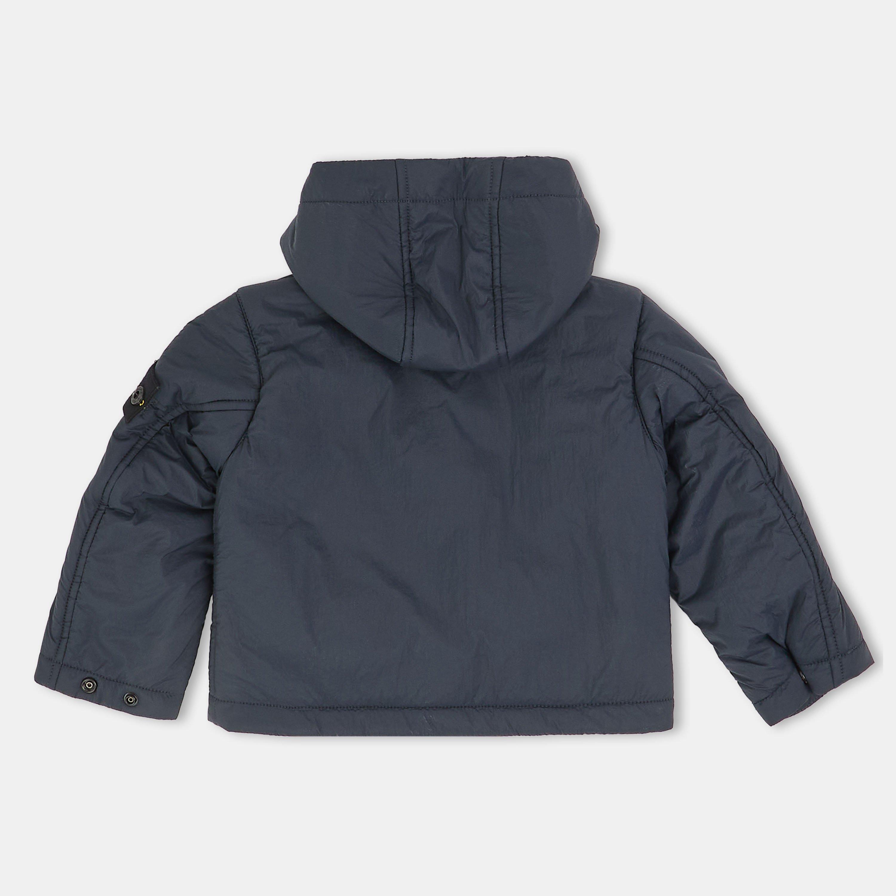 Navy V0020 - Stone Island - Kids' Short Canvas Puffer Jacket - 2