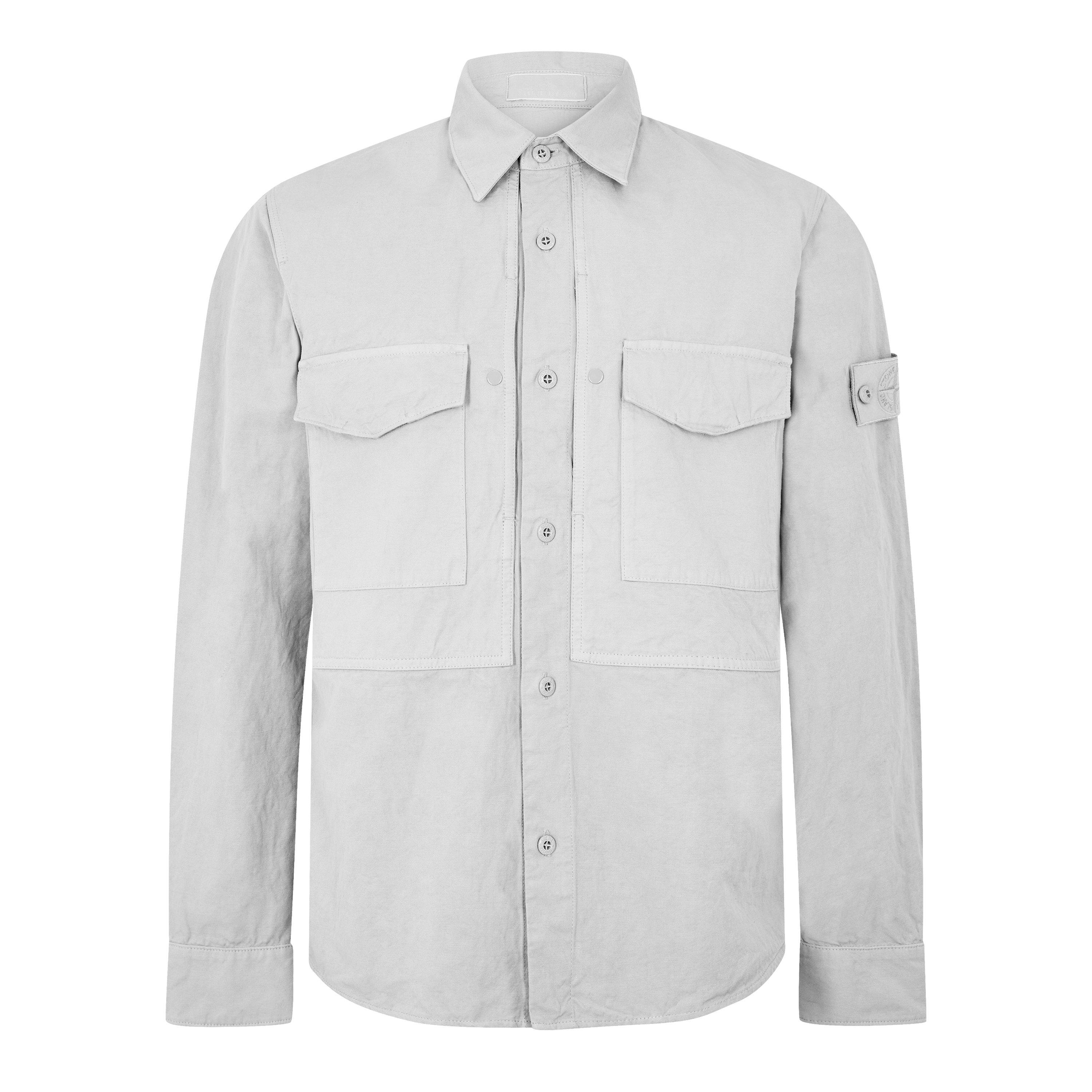 Stone Island Mens Ghost Canvas Overshirt | Flannels