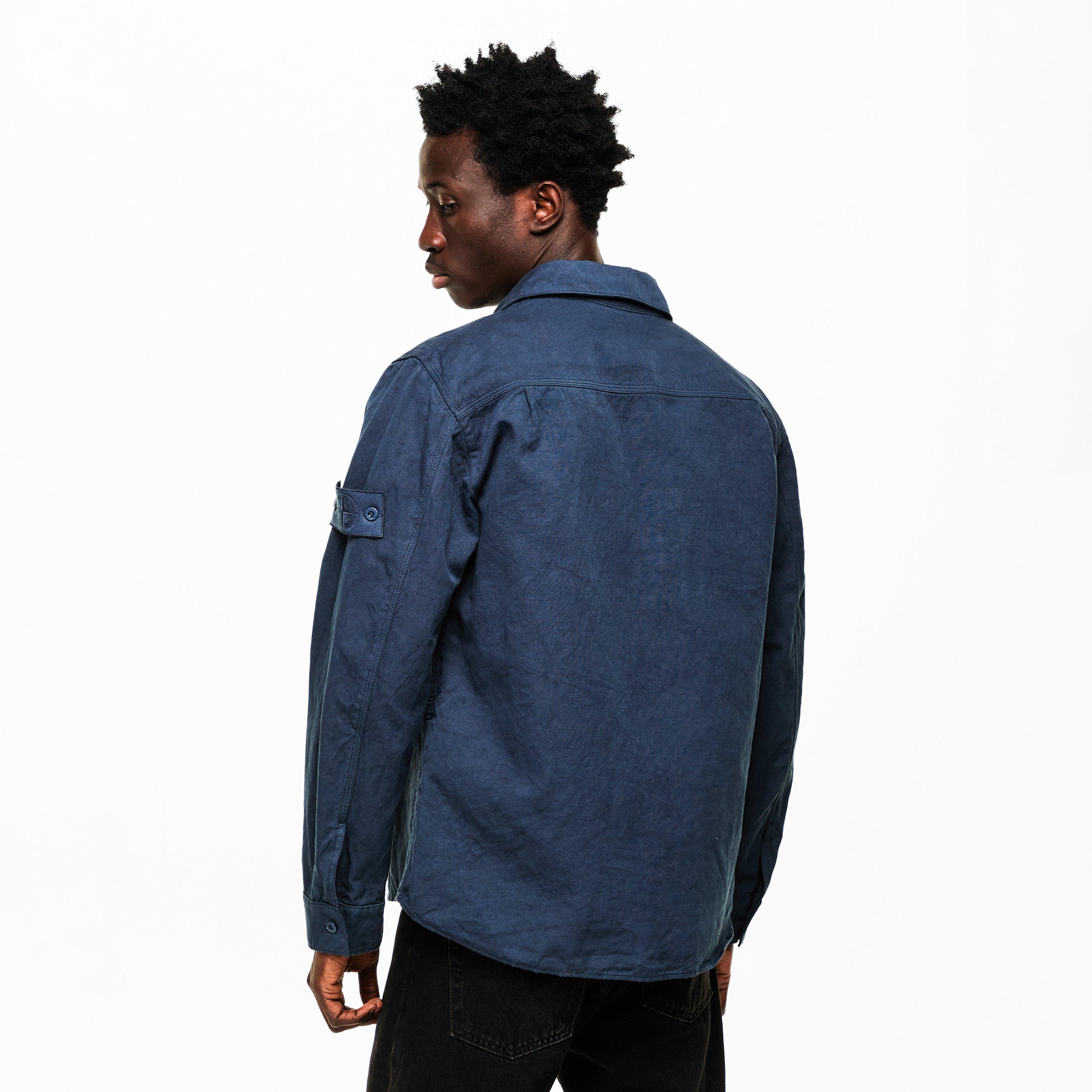 Slate Blu V002E - Stone Island - Mens Ghost Canvas Overshirt - 4