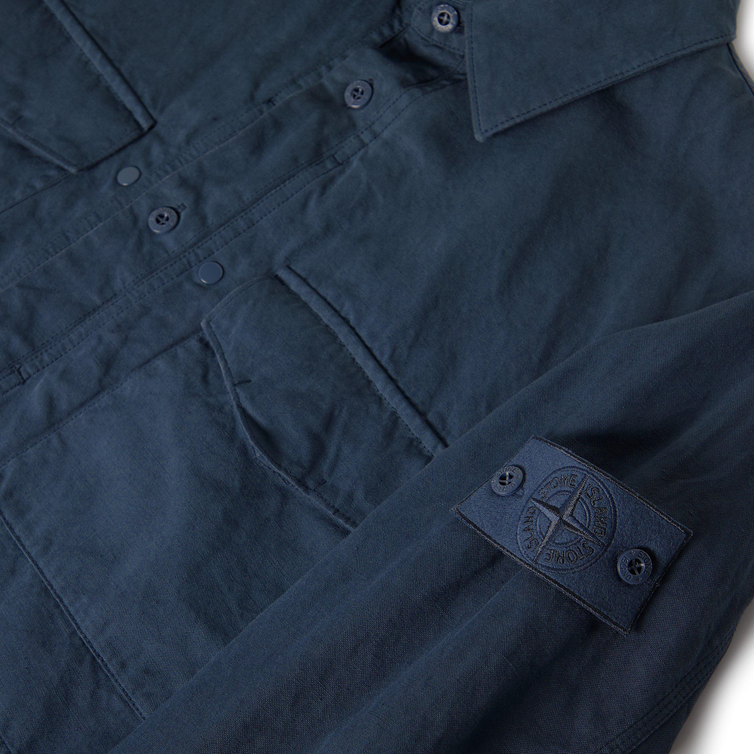 Slate Blu V002E - Stone Island - Mens Ghost Canvas Overshirt - 5