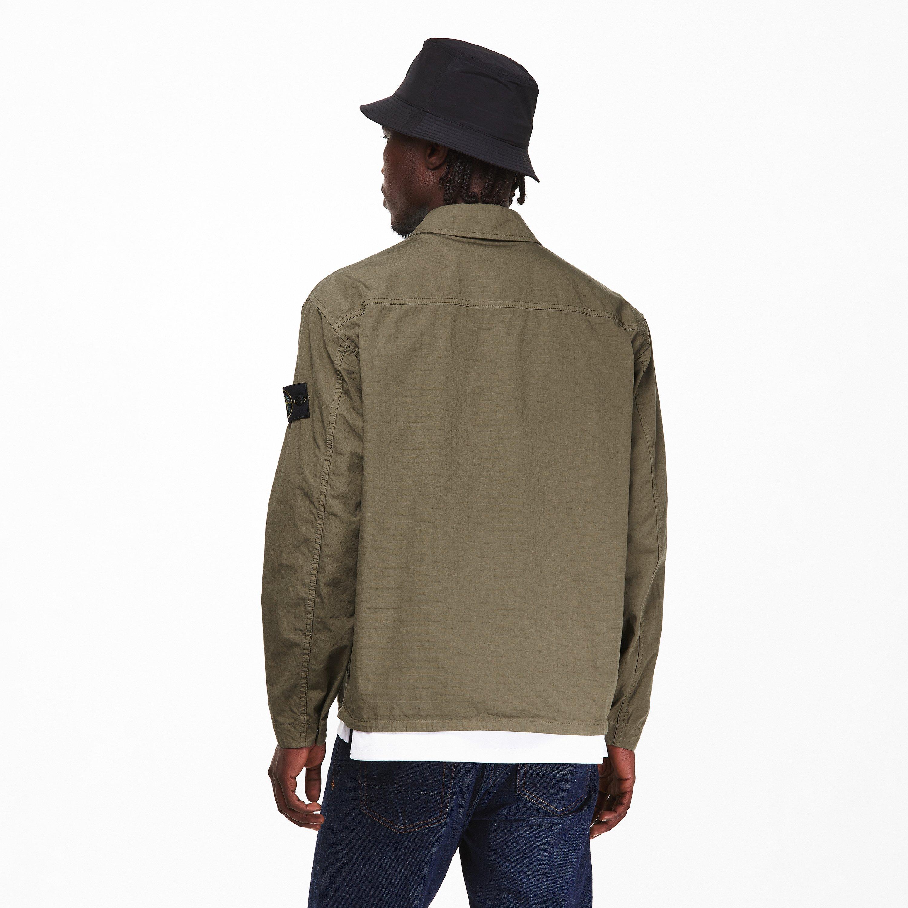 Mil Green V005G - Stone Island - Mens Ripstop Overshirt - 4