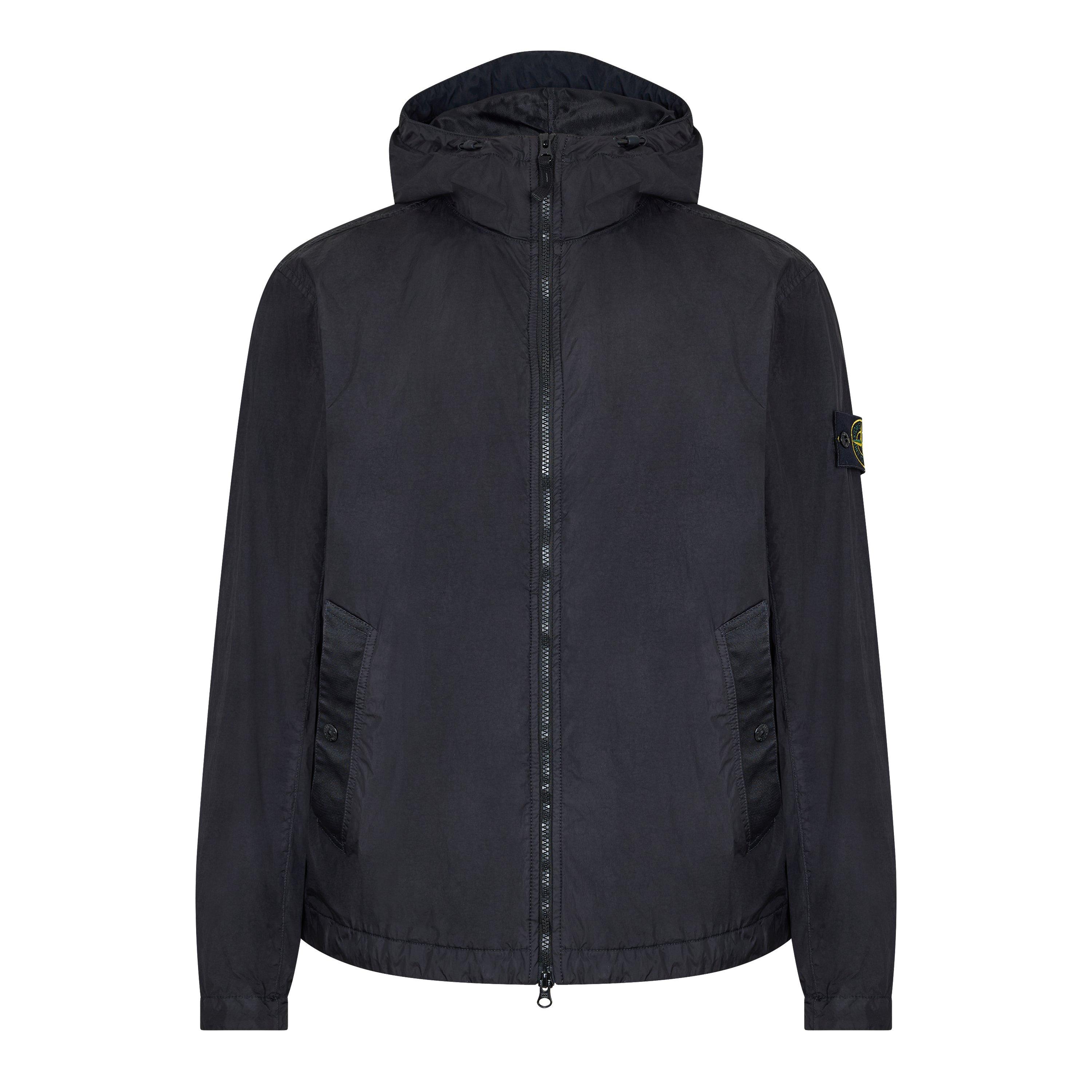 Black V0029 - Stone Island - Men's Crinkle Rep Hood Bomber Jacket - 1