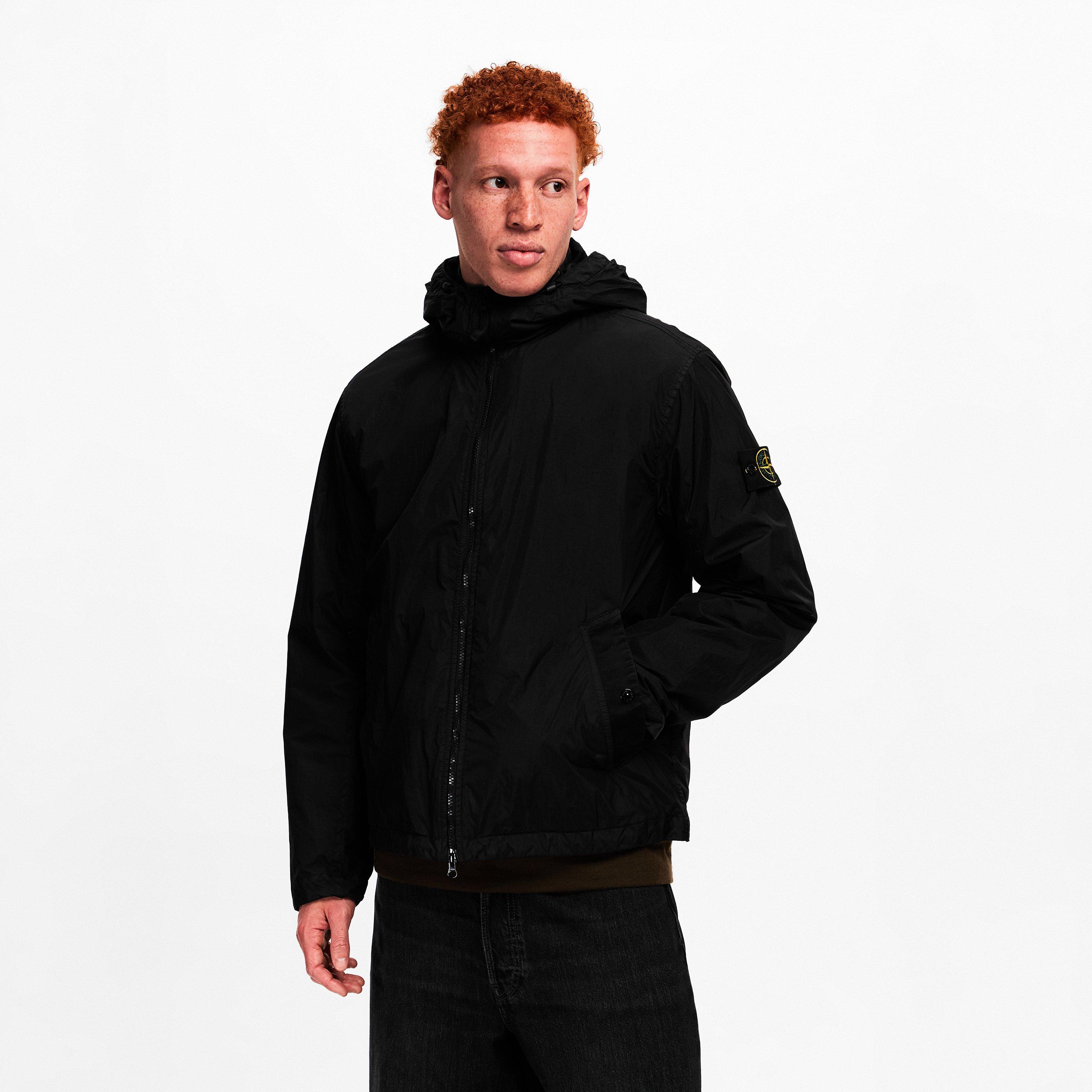 Black V0029 - Stone Island - Men's Crinkle Rep Hood Bomber Jacket - 3