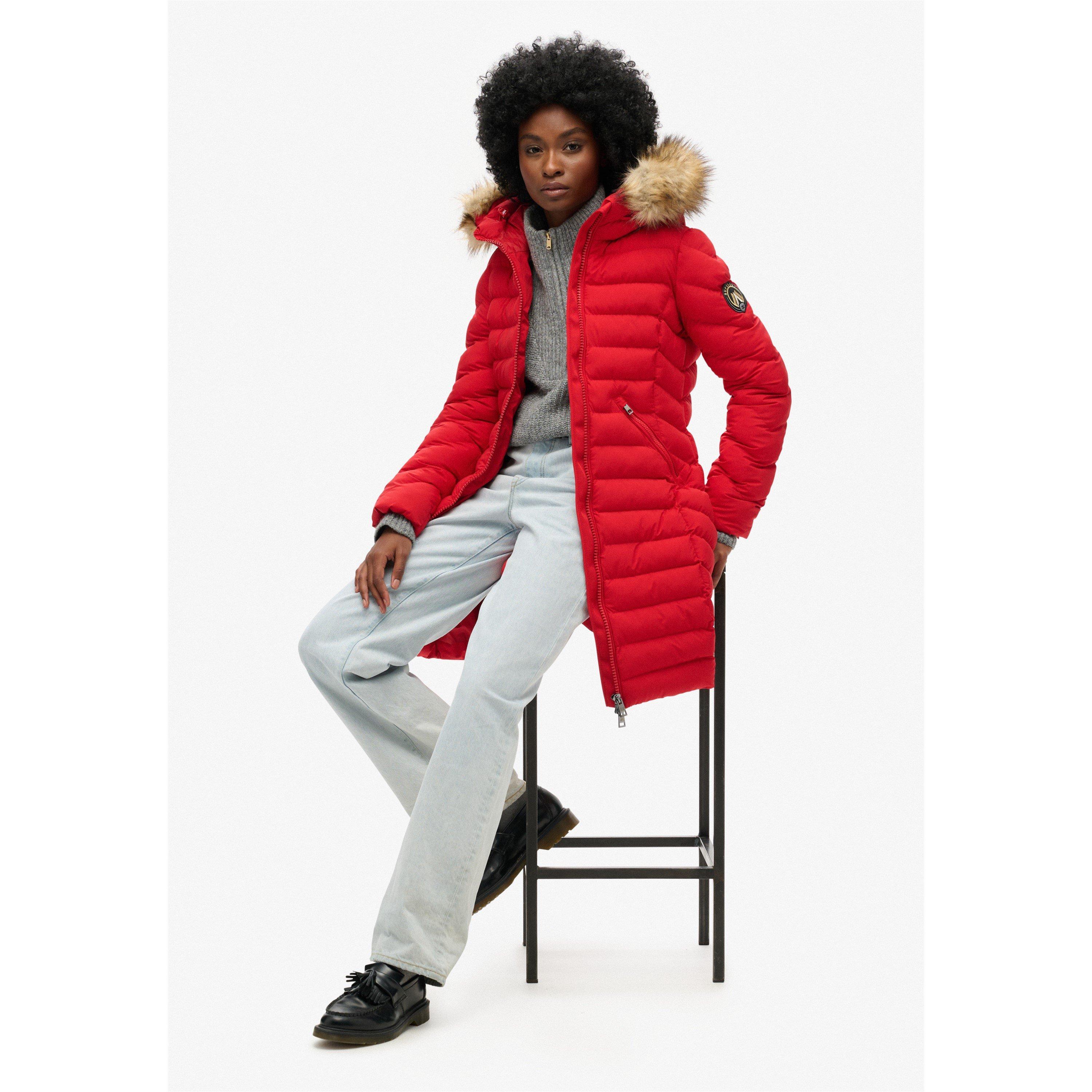 Rot - Superdry - Women's Fuji Short Puffer Jacket - 4