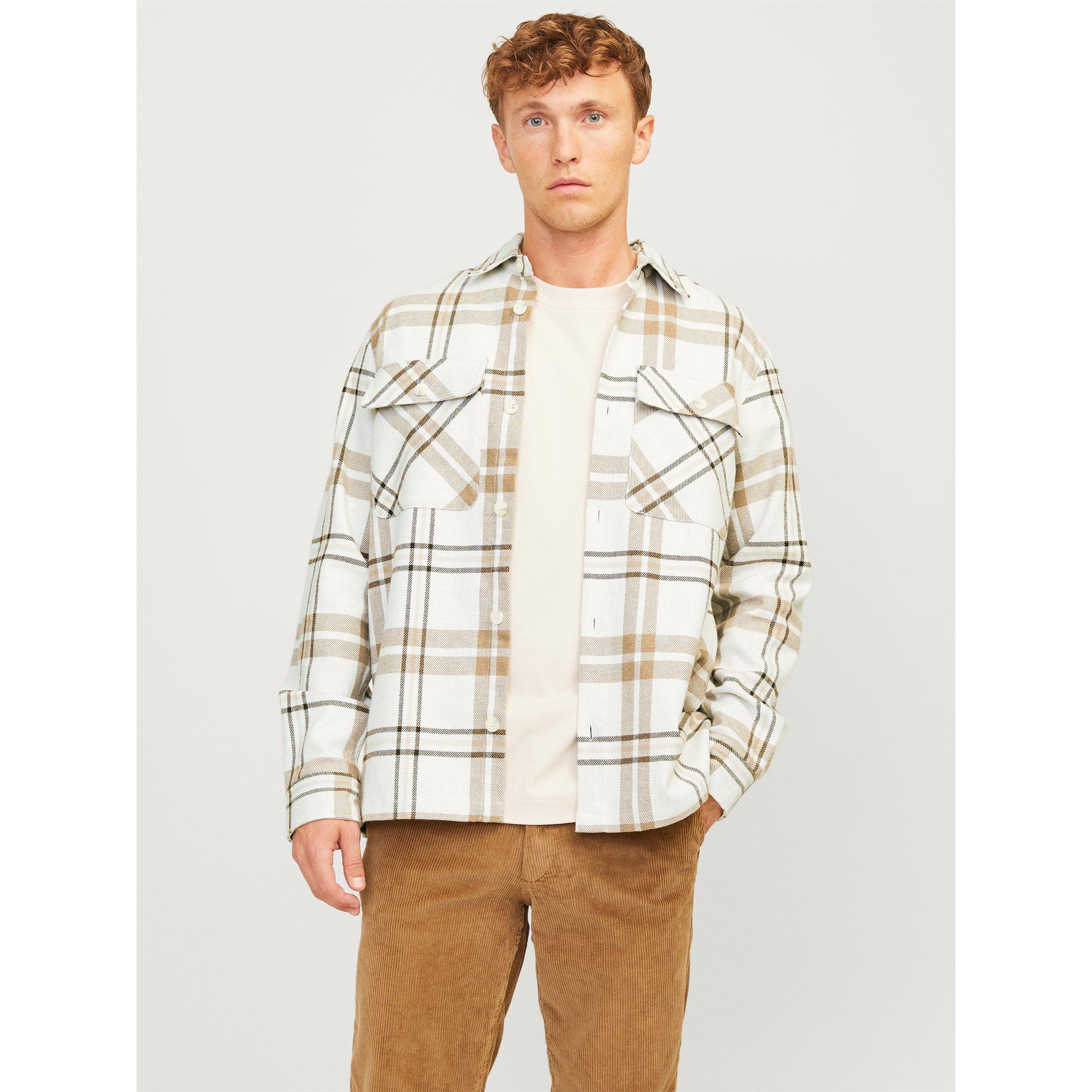 Jack And Jones Men's Raymond Long Sleeve Overshirt - Cloud Dancer - 2XL
