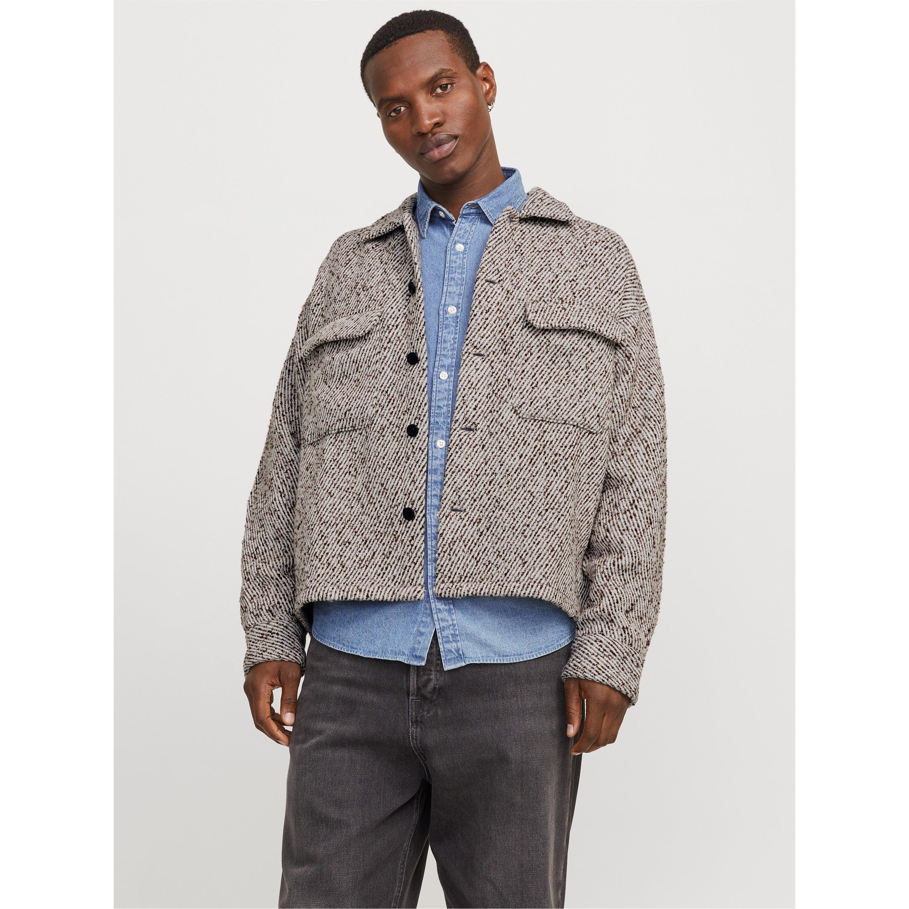 Chocolate Torte - Jack and Jones - Men's Winter Button-Front Overshirt - 4