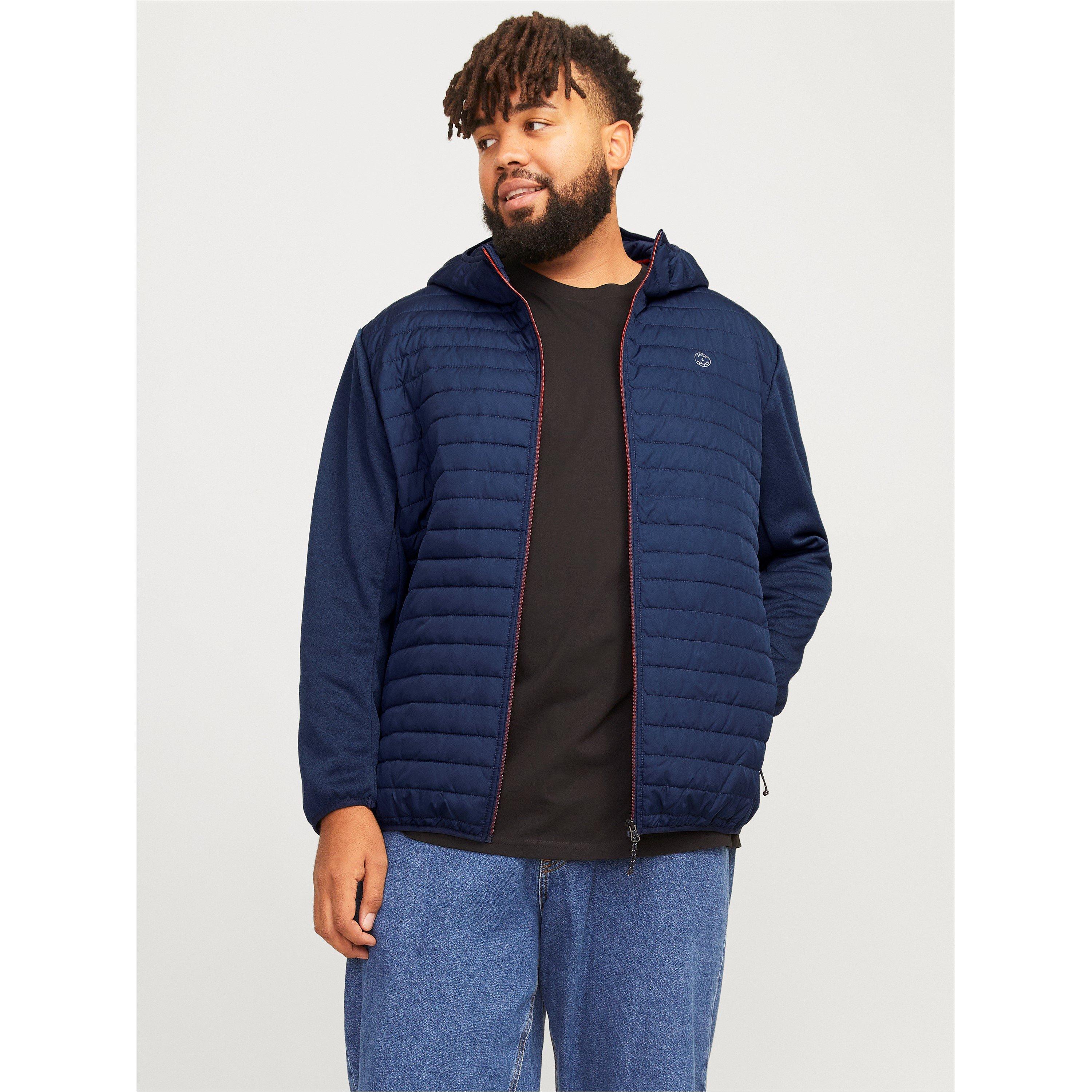 Jack And Jones Men's Lightweight Quilted Weather-Resistant Puffer Jacket - Navy Blazer - 4XL