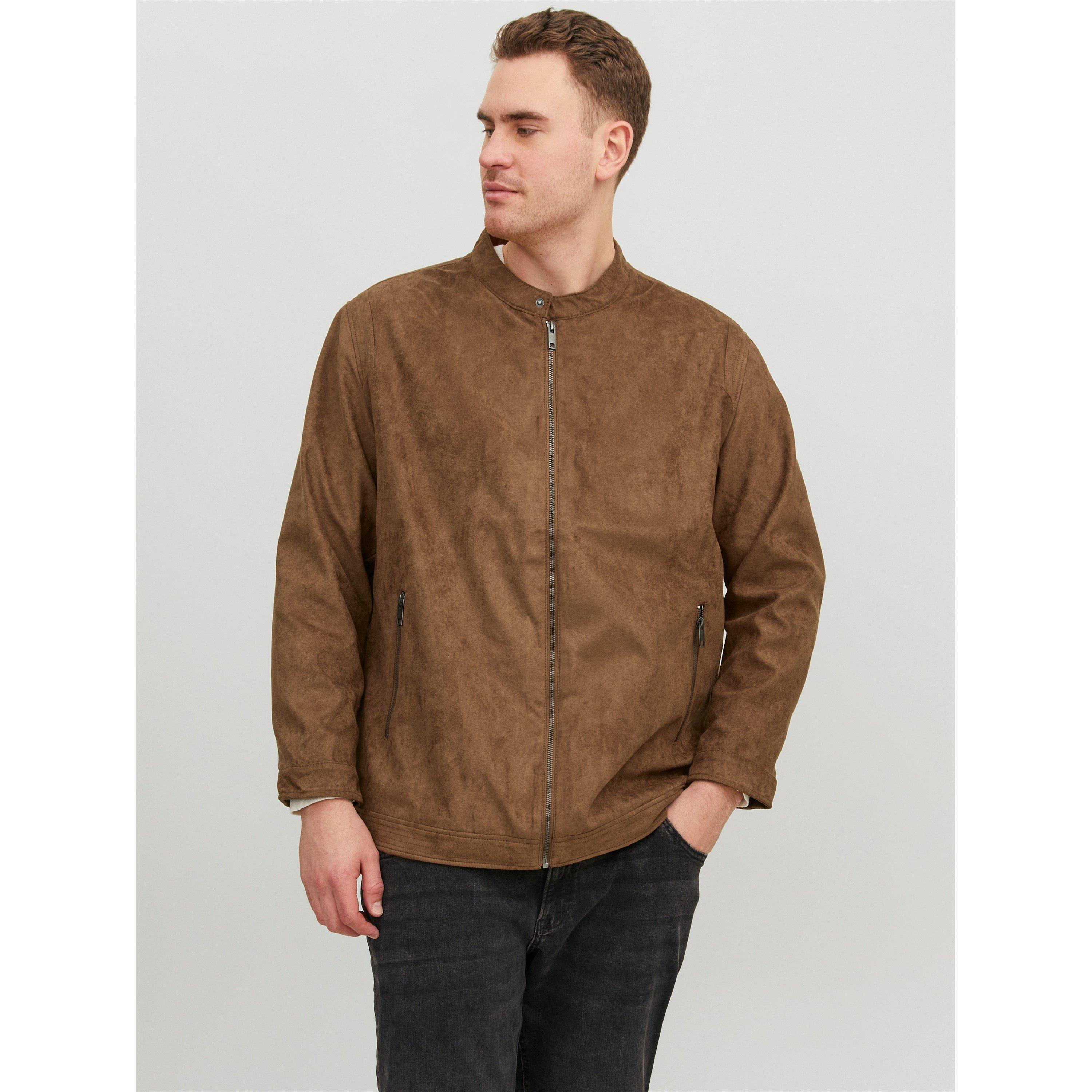 Cognac - Jack and Jones - Men's Clean Faux Leather Jacket - 1