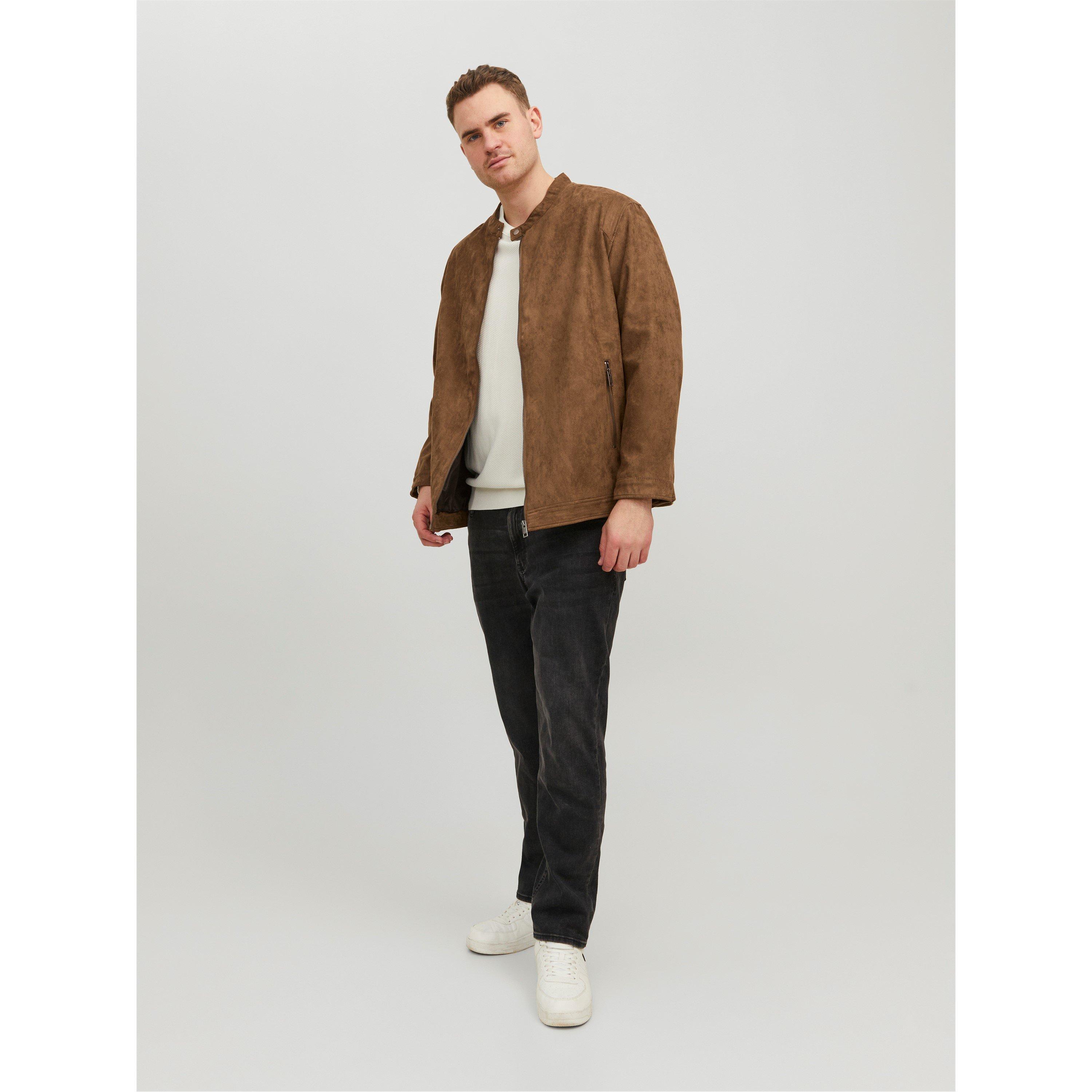 Cognac - Jack and Jones - Clean Faux Leather Jacket - 2